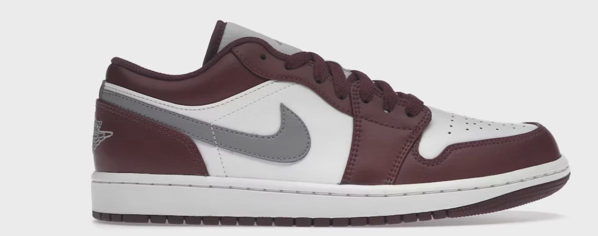 Jordan 1 Low White Bordeaux • Brand New [8726]
