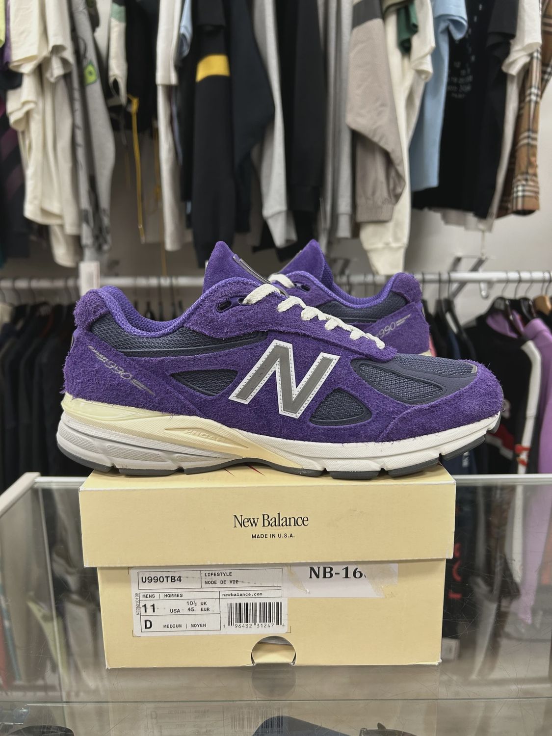 New Balance 990v4 MiUSA Teddy Santis Plum Purple • Pre-Owned [0857]