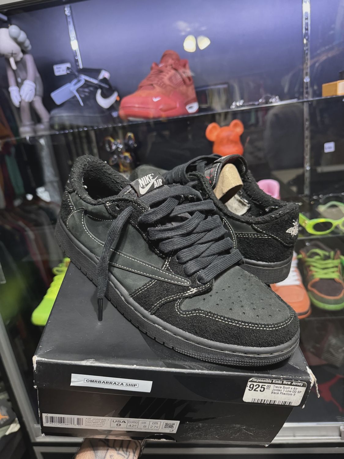Air Jordan 1 Retro Low Original SP Travis Scott Black Phantom • Pre-Owned [5592]