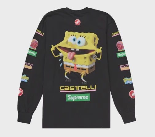 Supreme SpongeBob/Castelli Racing L/S Tee Black • Brand New [8645]