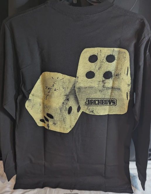Travis Scott Cactus Jack Jackboys Long Sleeve T-Shirt Black Dice Graphic • Brand New [4772]