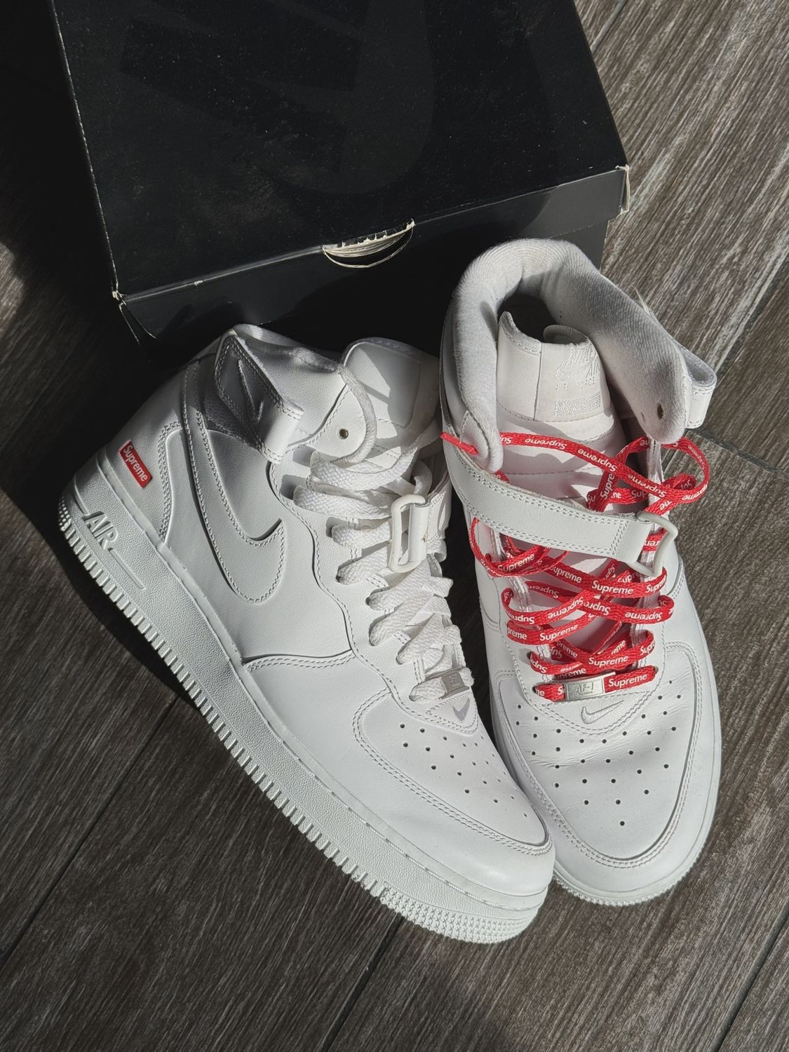 Nike Air Force 1 Mid Supreme White • Pre-Owned [1873]