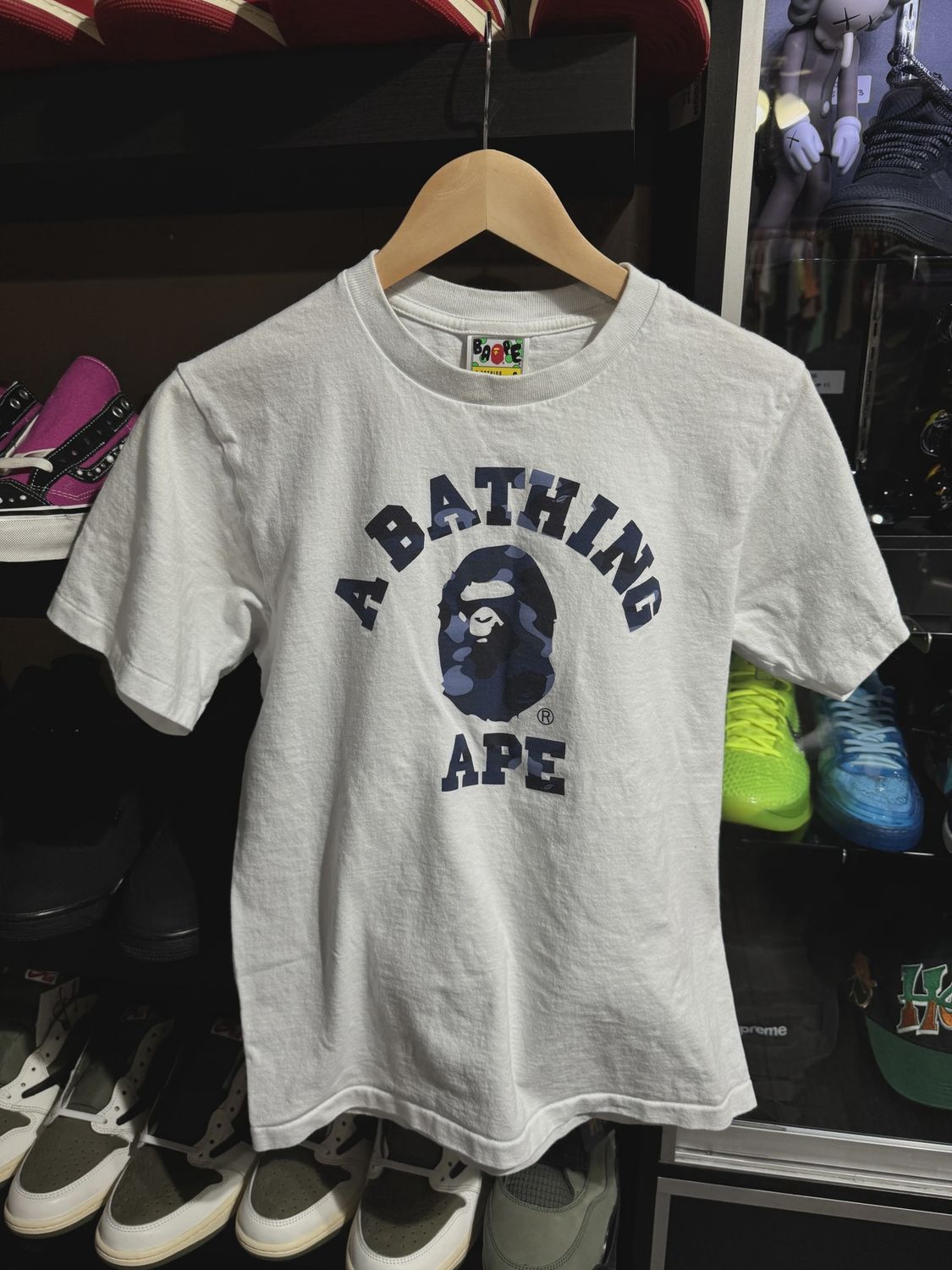 Bape Color Camo College Tee Blue  size Small • Pre-Owned [2653]