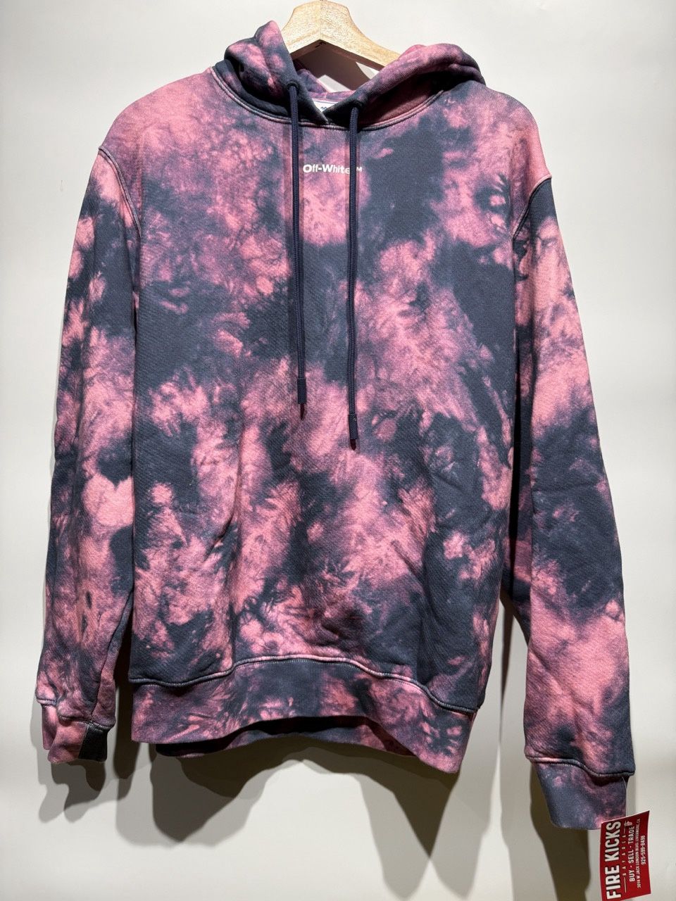 Off White Tie Dye Hoodie, Clothing Size: S, Product Condition: Pre-Owned