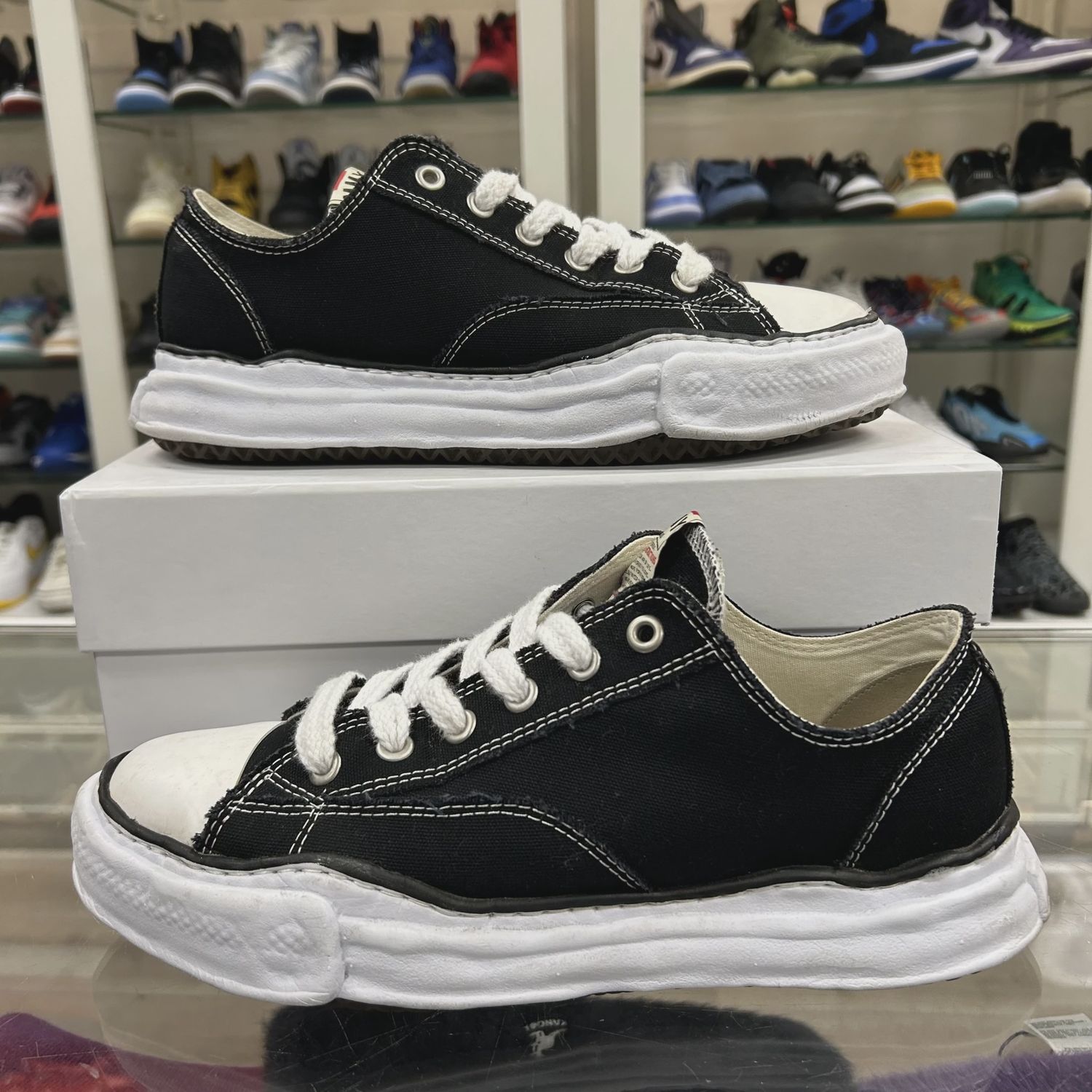 Maison Mihara Yasuhiro Peterson Original Sole Canvas Low Black • Pre-Owned [1611]