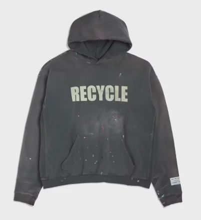 Gallery Dept. 90's Recycle Hoodie Washed Black • Pre-Owned [4924]