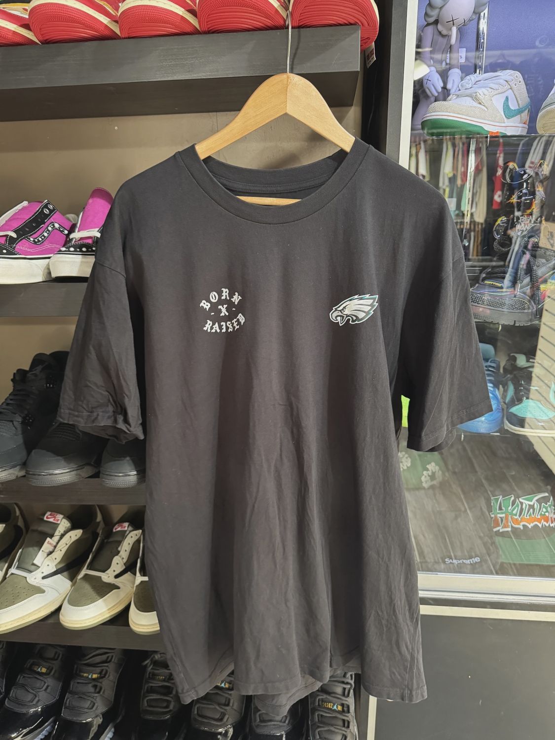 Born  x Raised Eagles Black Tee Shirt size 2 XL • Brand New [1216]