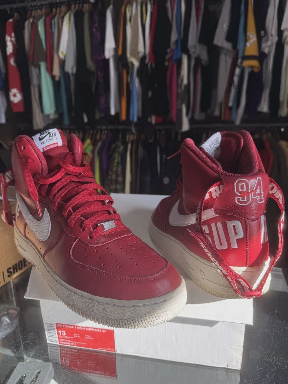 Nike Air Force 1 High Supreme World Famous Red • Pre-Owned [2479]