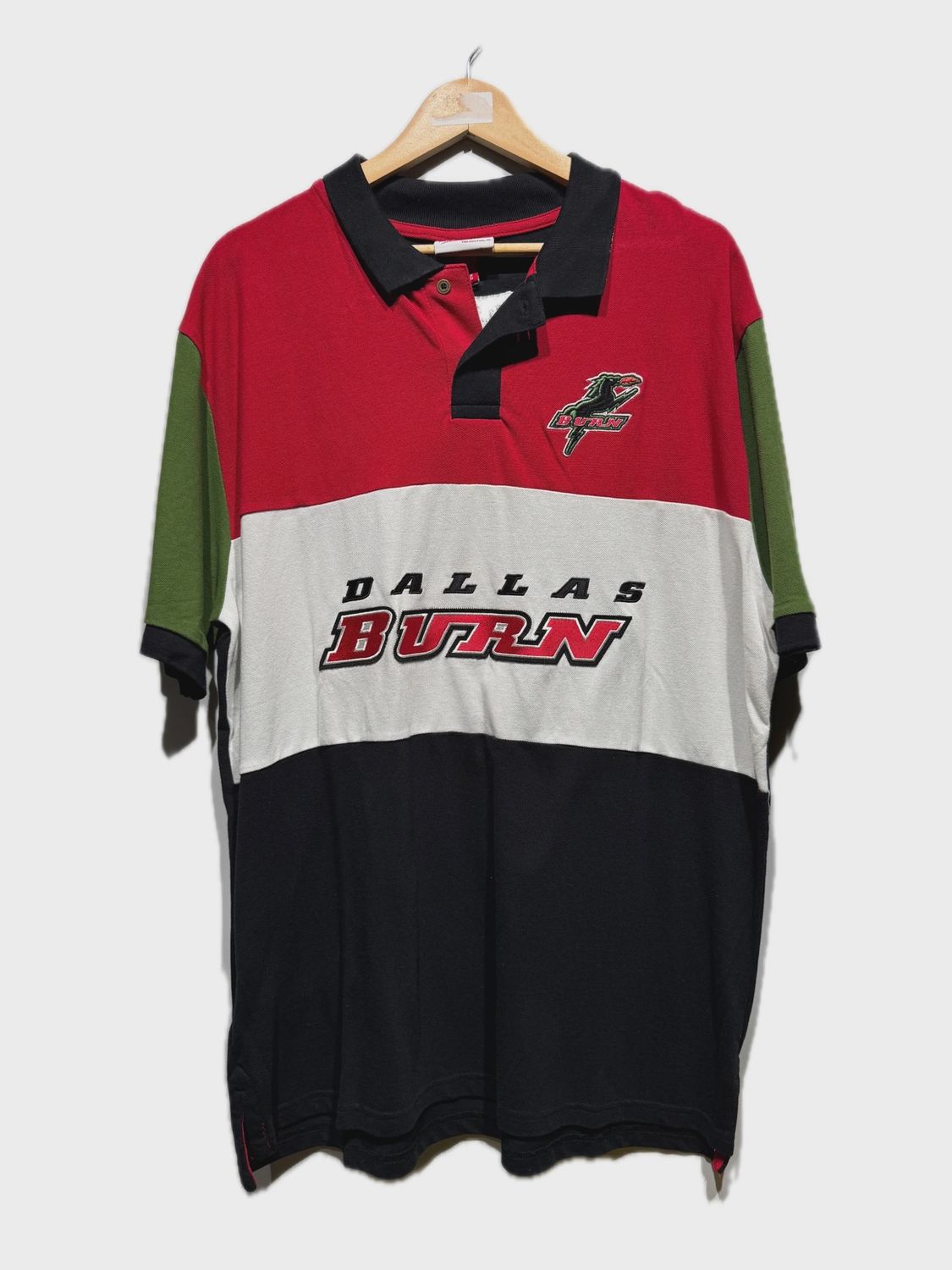 Mitchell &amp; Ness Red Dallas Burn Blocked Polo size XL • Brand New [2776]