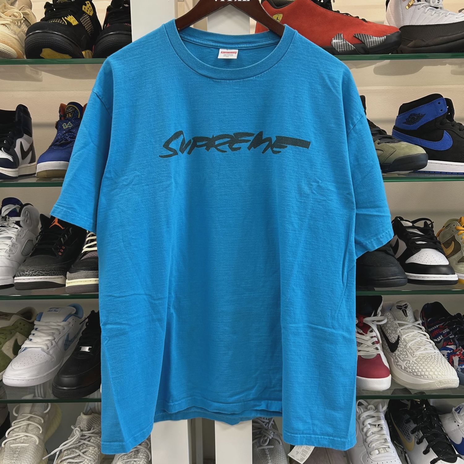 Supreme Futura Box Logo Tee Bright Blue • Pre-Owned [9055]