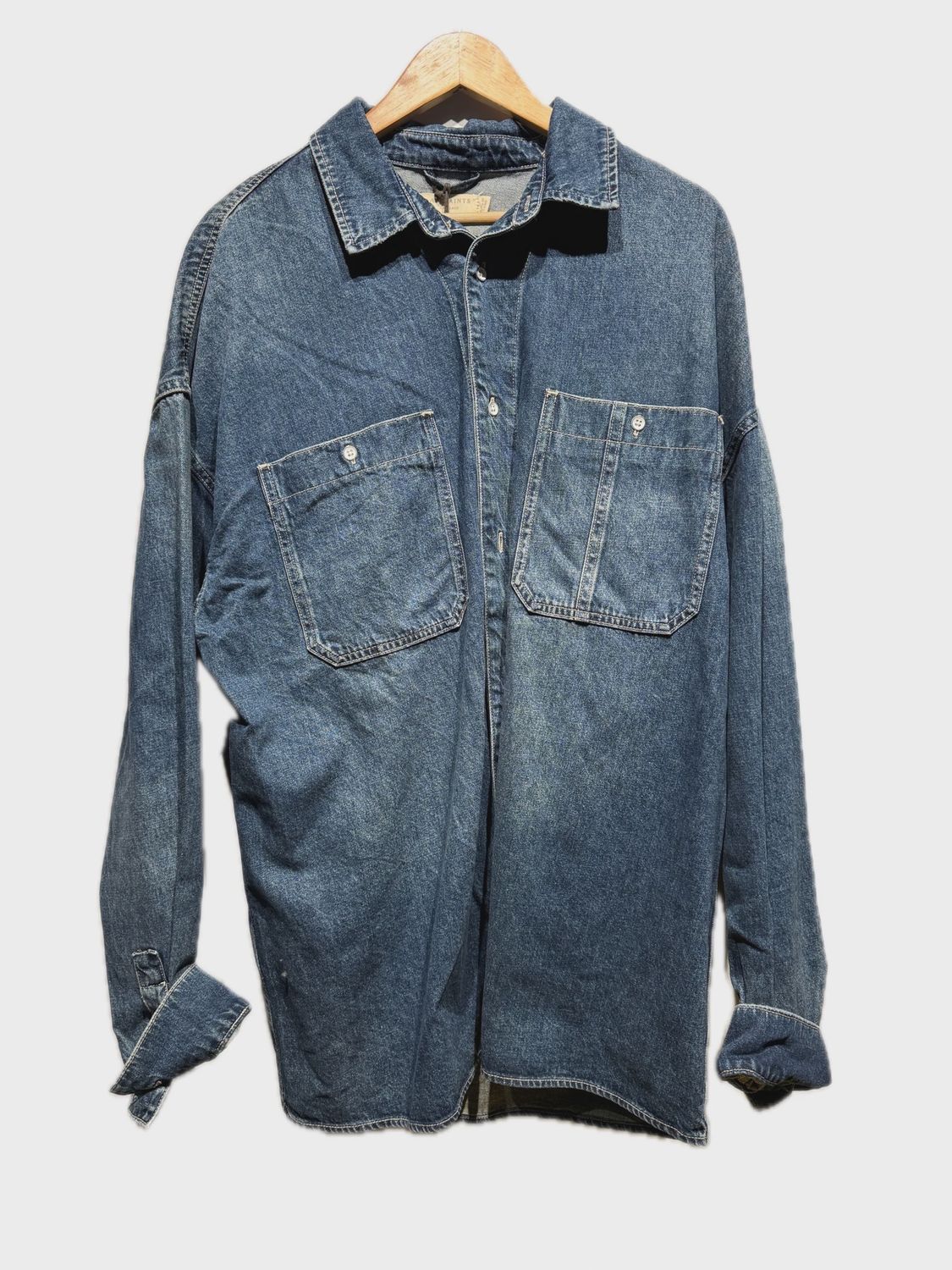 All Saints Denim Long Sleeve Tee Shirt size 2XL • Pre-Owned [7115]