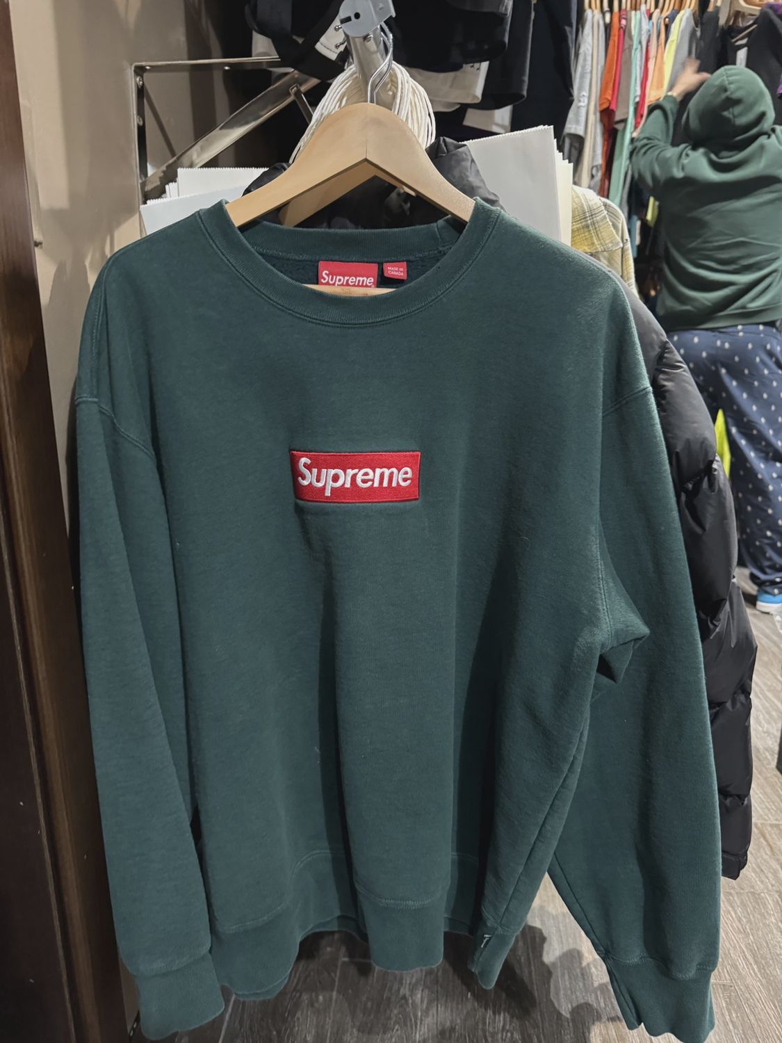 Supreme Box Logo Green Crewneck size L • Pre-Owned [1165]