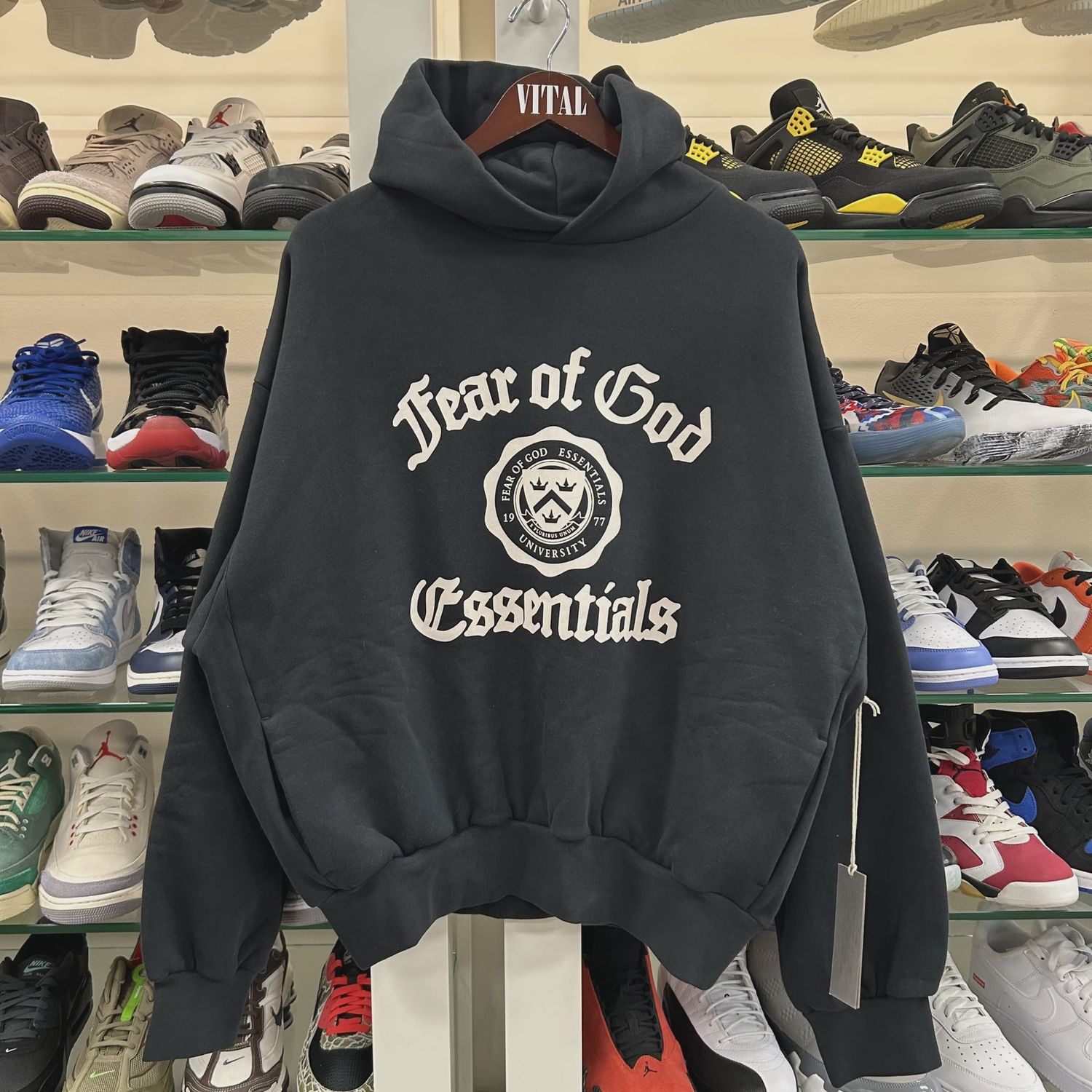 Men's Fear of God Essentials Heavy Fleece Vintage Shrunken Hoodie • Brand New [6743]