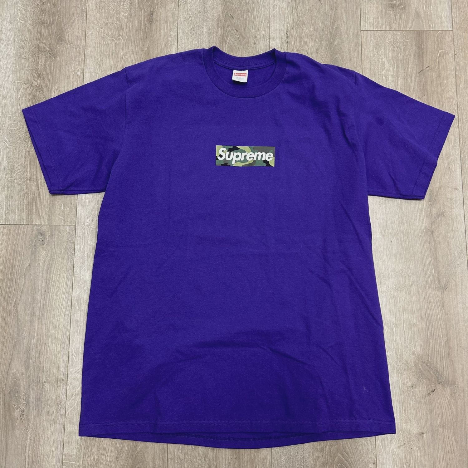 Supreme camo box logo purple tee • Pre-Owned [3830]