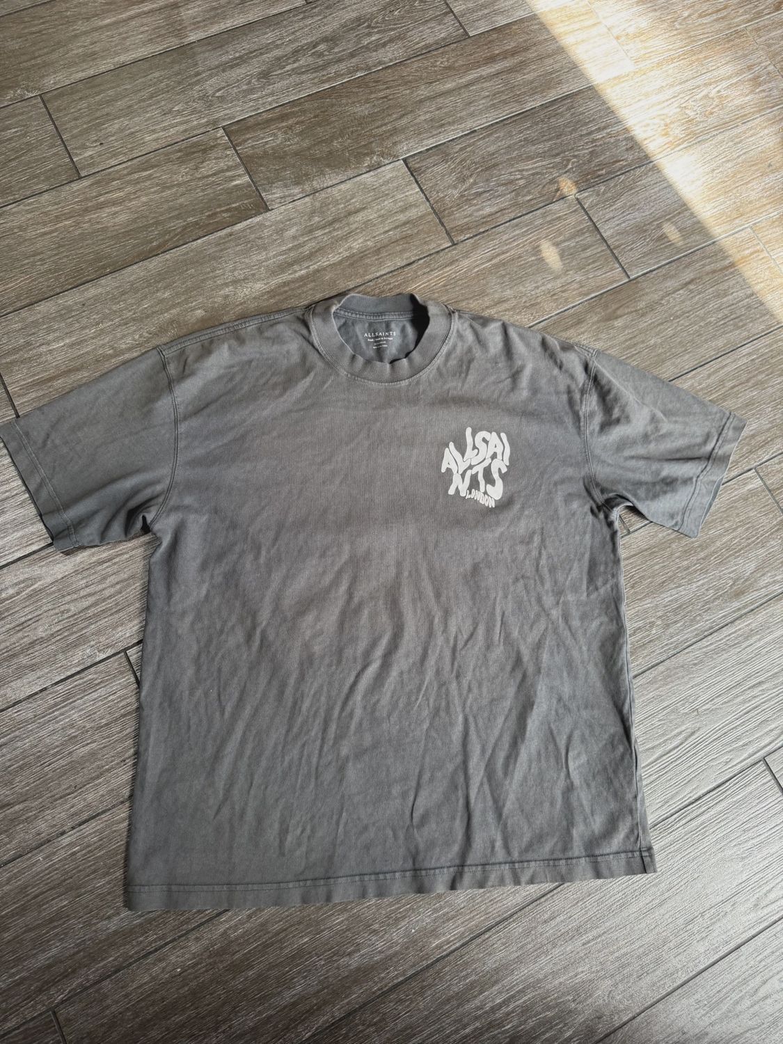 All Saints Grey Tee Shirt size Small • Pre-Owned [3133]