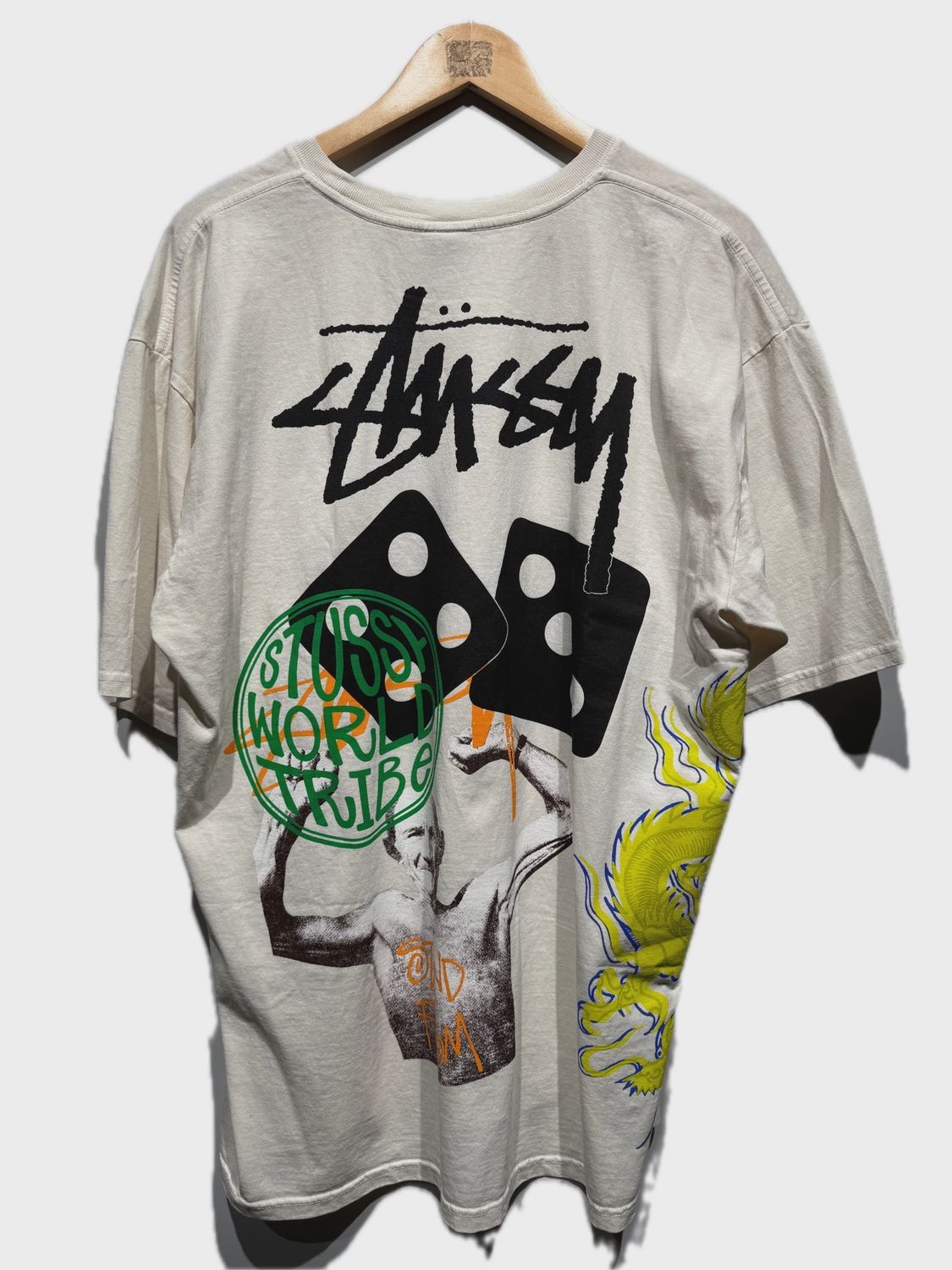Stussy Test Strike Pigement Dyed Tee Cream size XL • Brand New [8878]