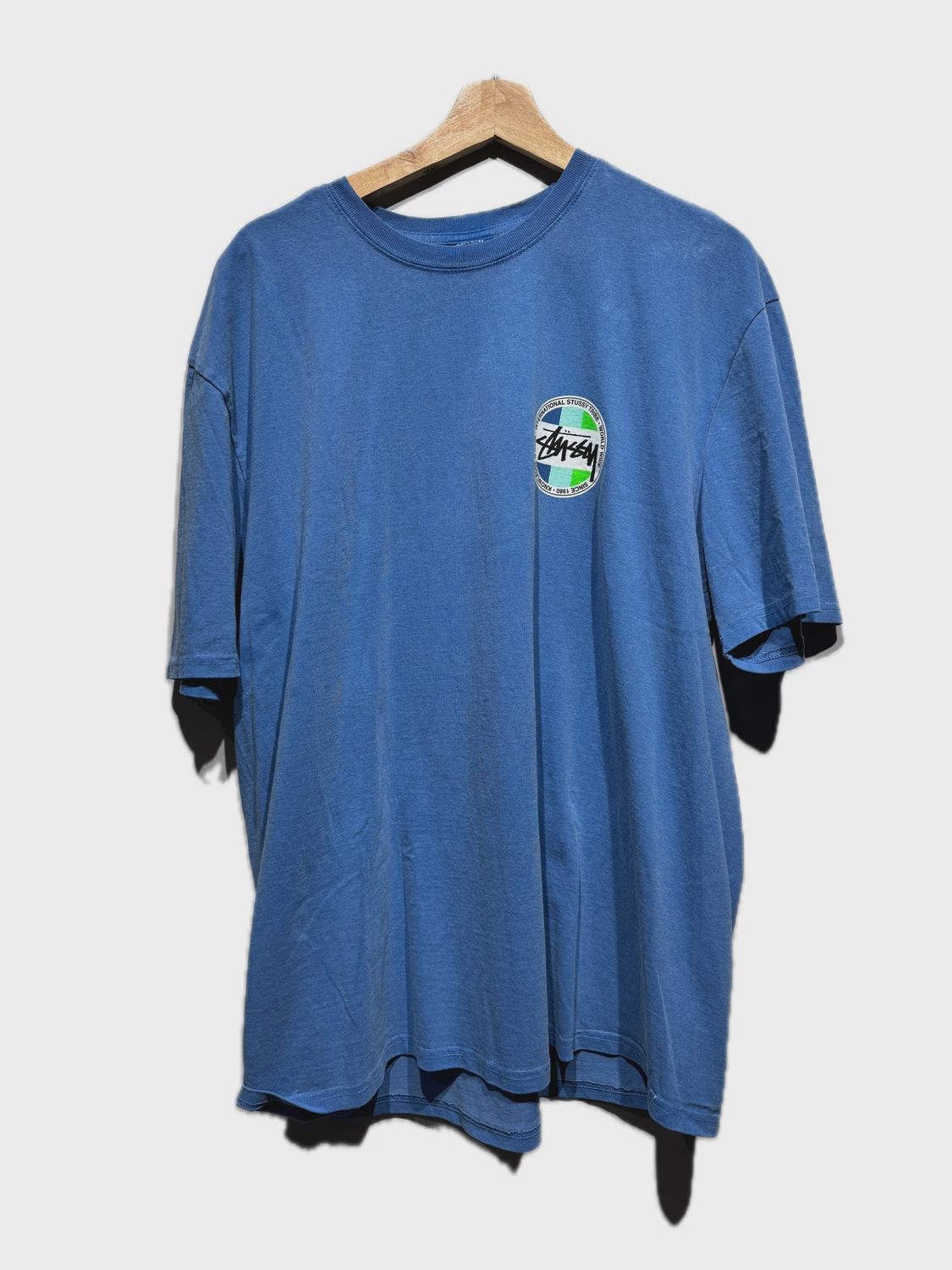 Stussy Worldwide Logo Blue Tee size XL • Brand New [2153]