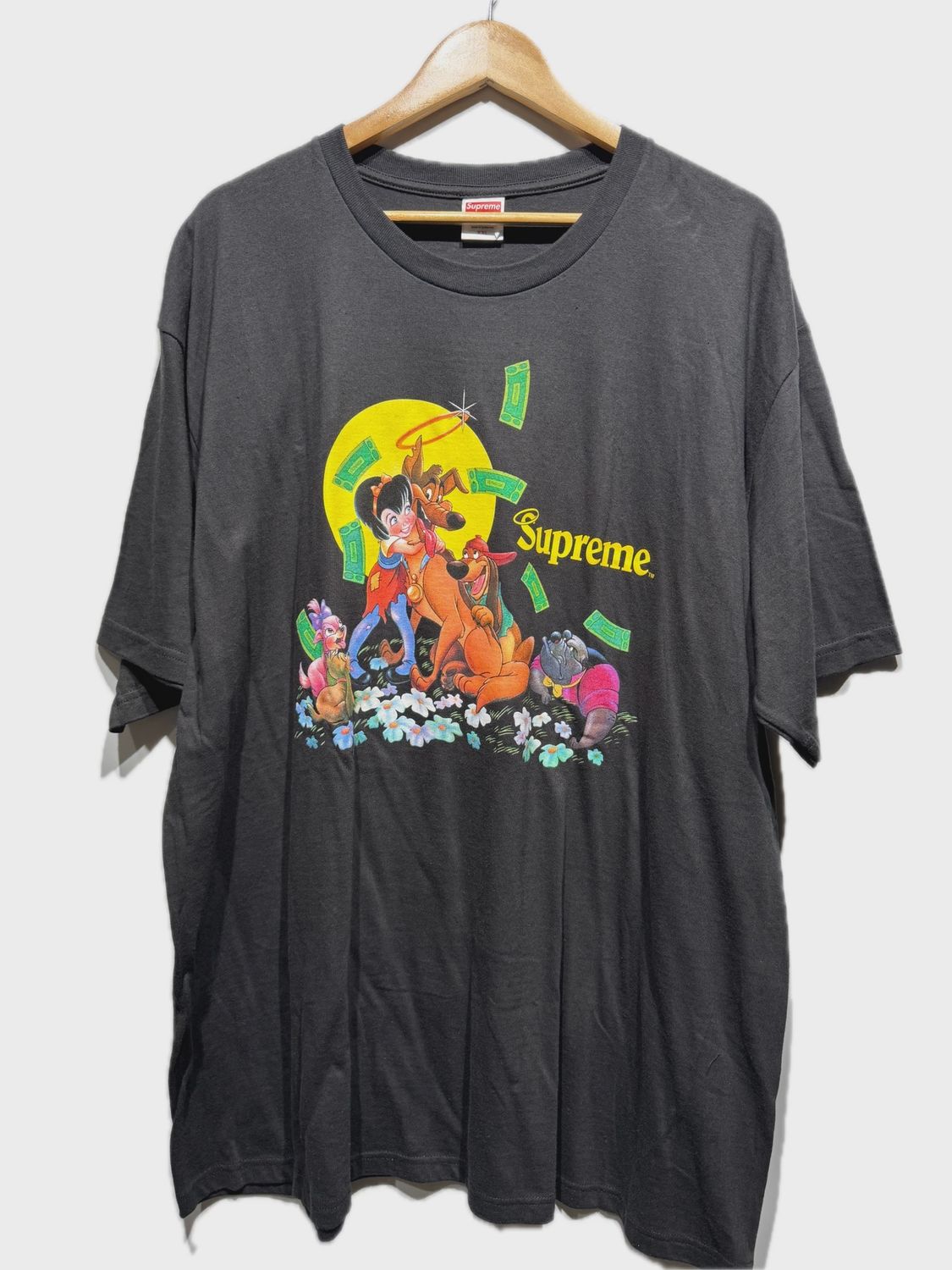Supreme All Dogs Go To Heaven Tee Black size XXL • Pre-Owned [8026]