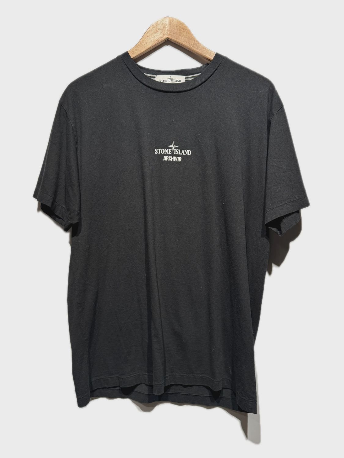 Stone Island Archivo Lino Watro Camo Black Tee size XL • Pre-Owned [2418]