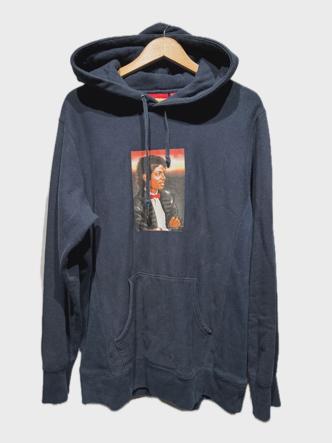 Supreme Michael Jackson Hooded Sweatshirt Navy size Large • Pre-Owned [3521]