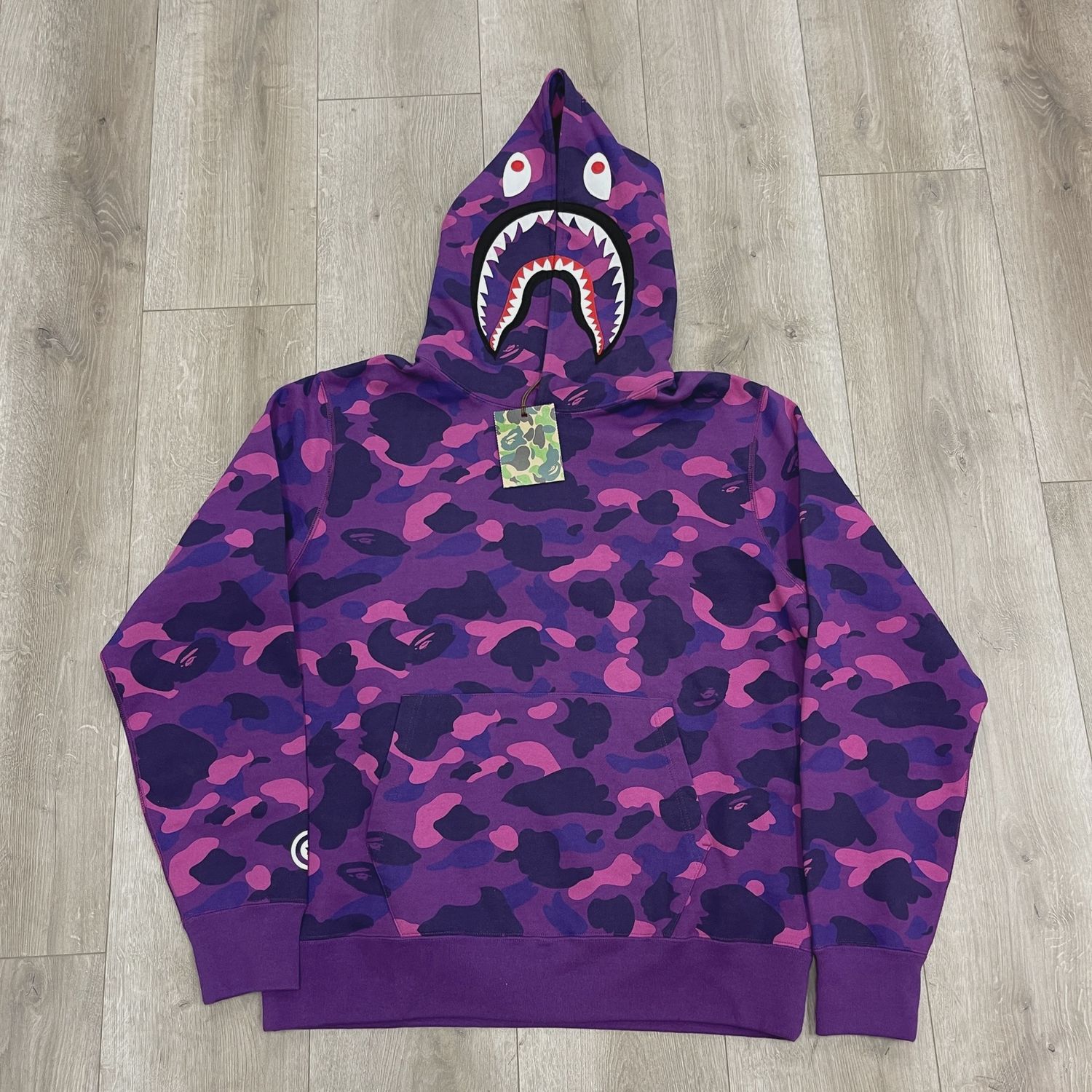 BAPE Color Camo Shark Pullover Hoodie Purple • Brand New [5780]