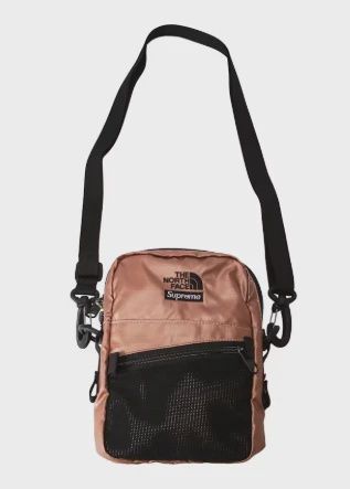 Supreme The North Face Metallic Shoulder Bag Rose Gold  •