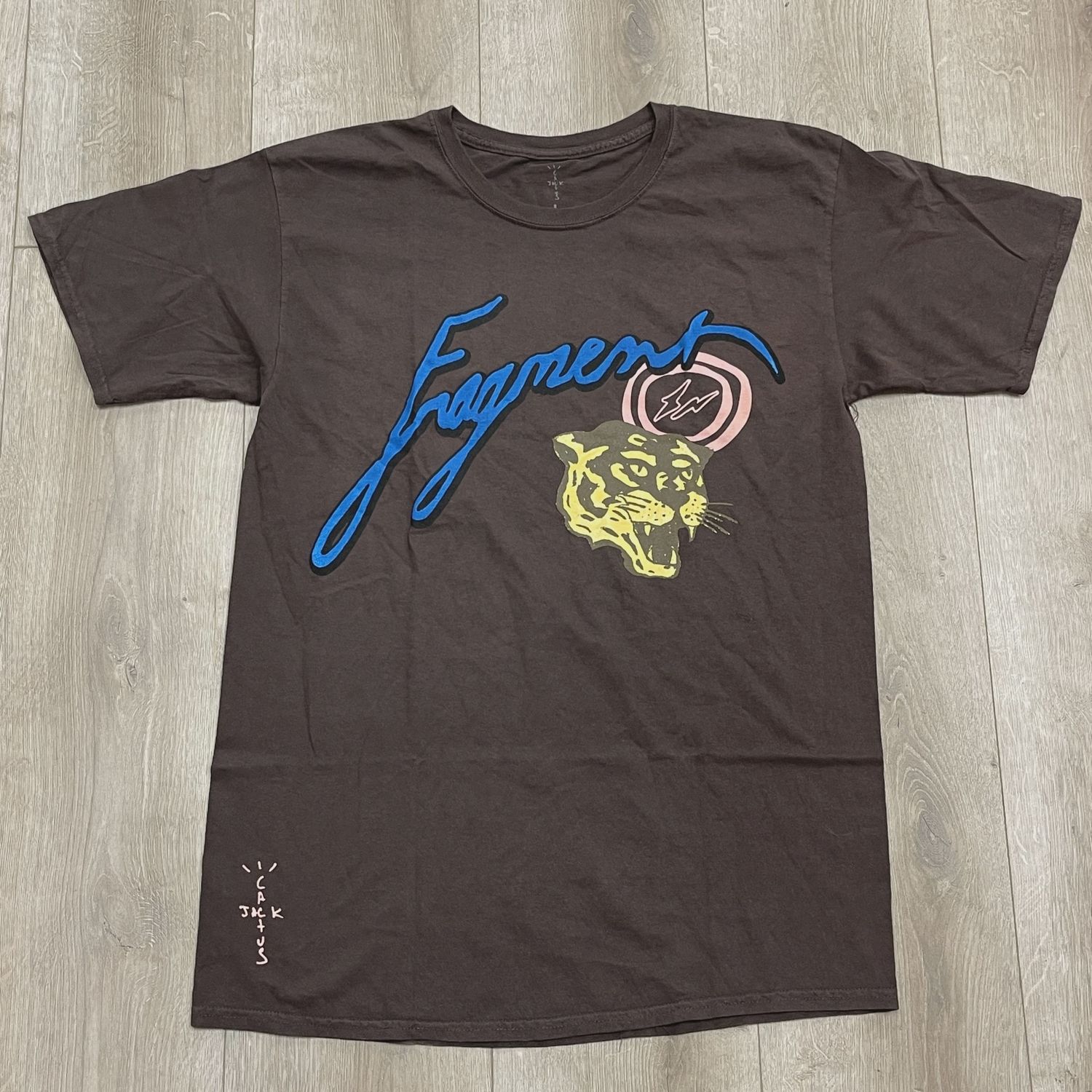 Travis Scott Cactus Jack For Fragment Icons Tee Brown • Pre-Owned [3249]