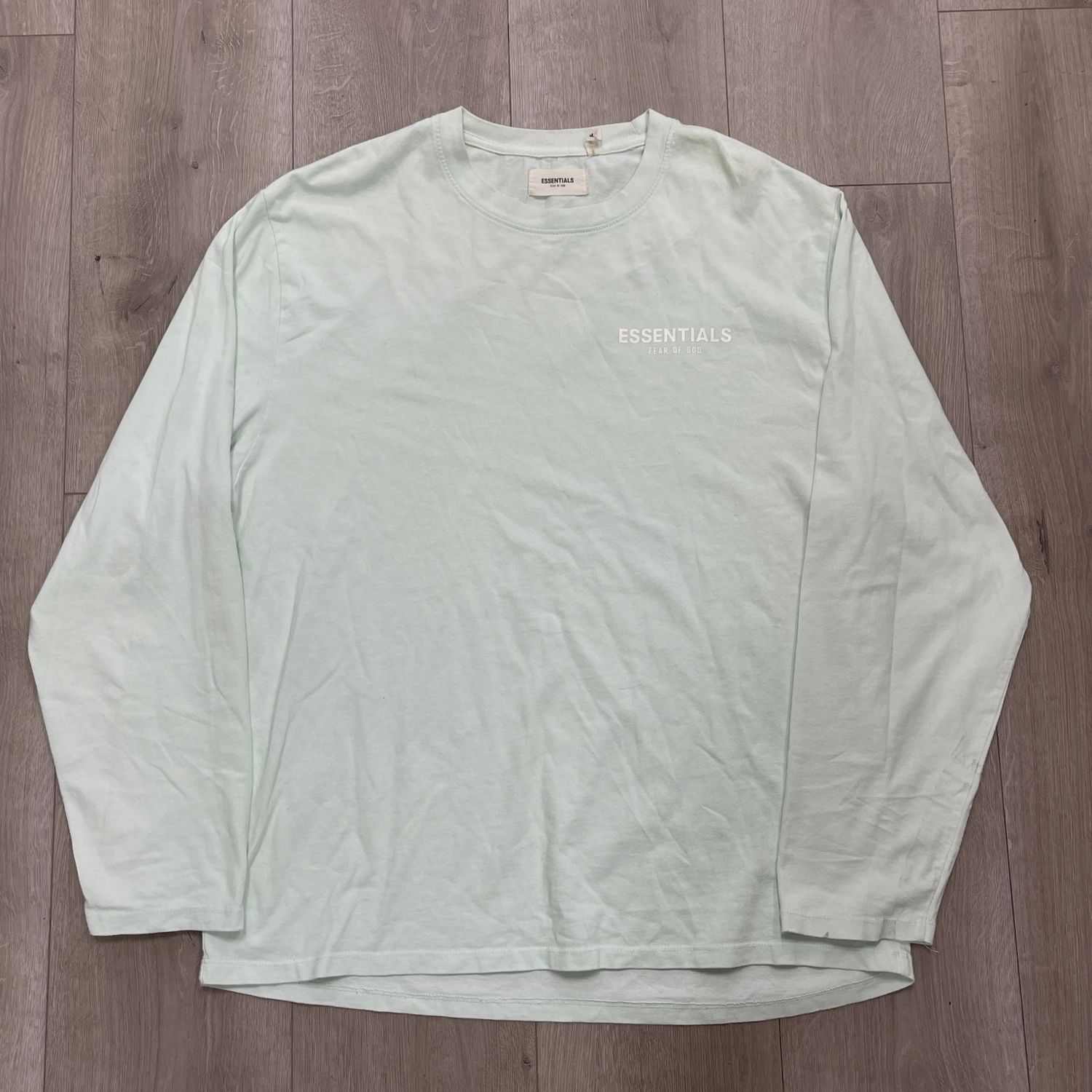 Fear of God Essentials Long-Sleeve Tee Sea Foam • Pre-Owned [1649]