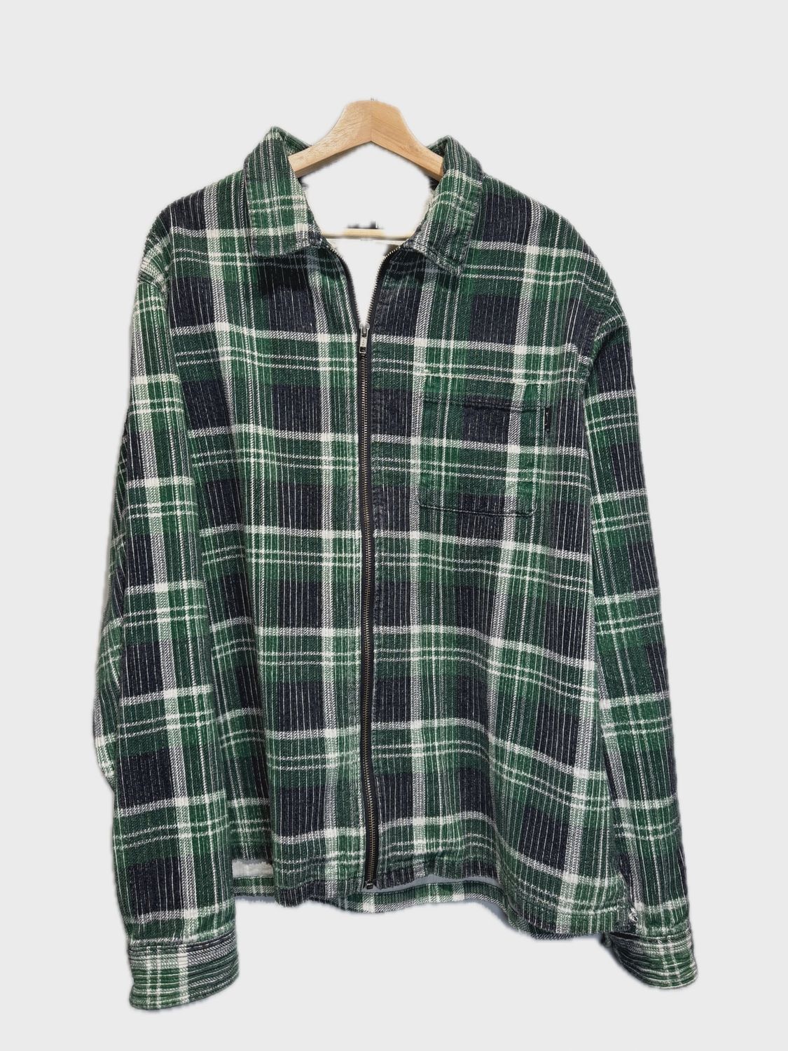 Stussy Big Wale Cord Zip Up Long Sleeve Shirt size XL • Pre-Owned [2349]