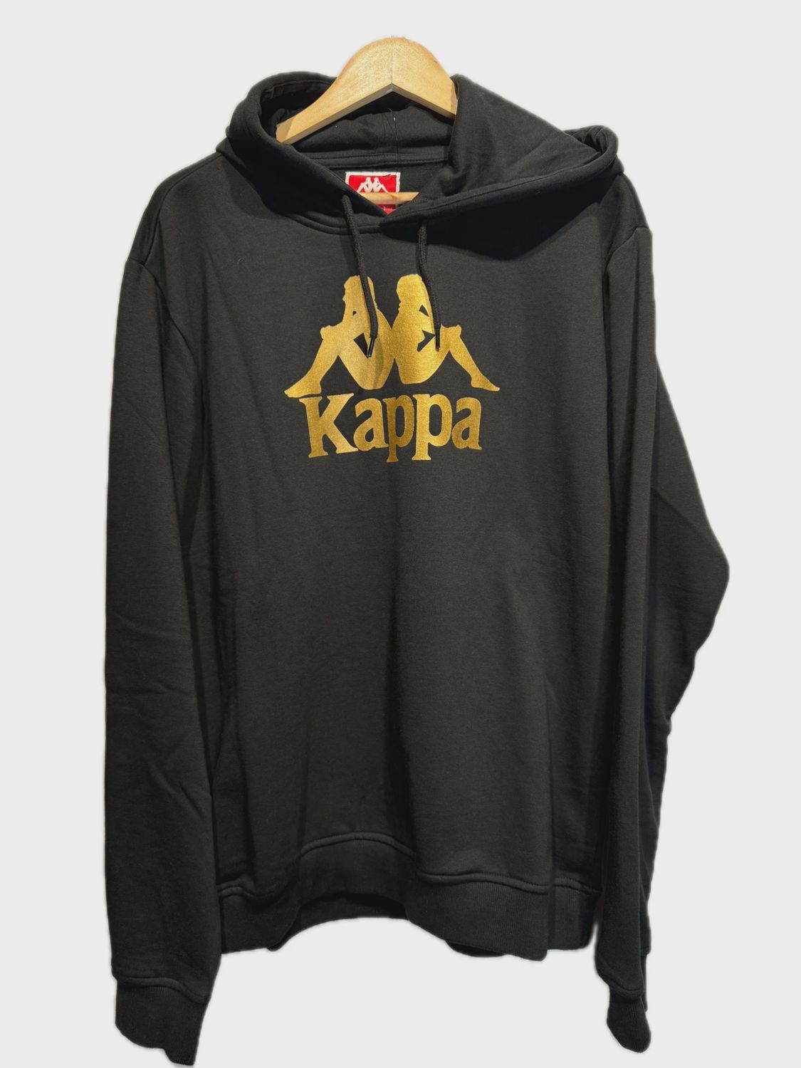 Kappa Logo Black Hoodie size Large • Brand New [4268]