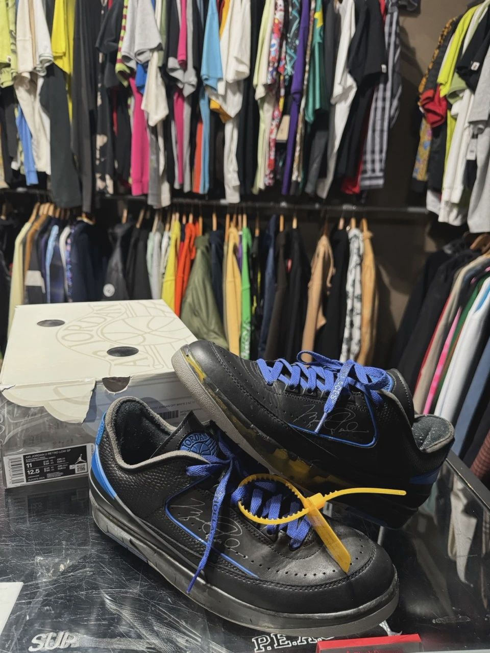 Air Jordan 2 Retro Low SP Off-White Black Blue • Pre-Owned [6325]