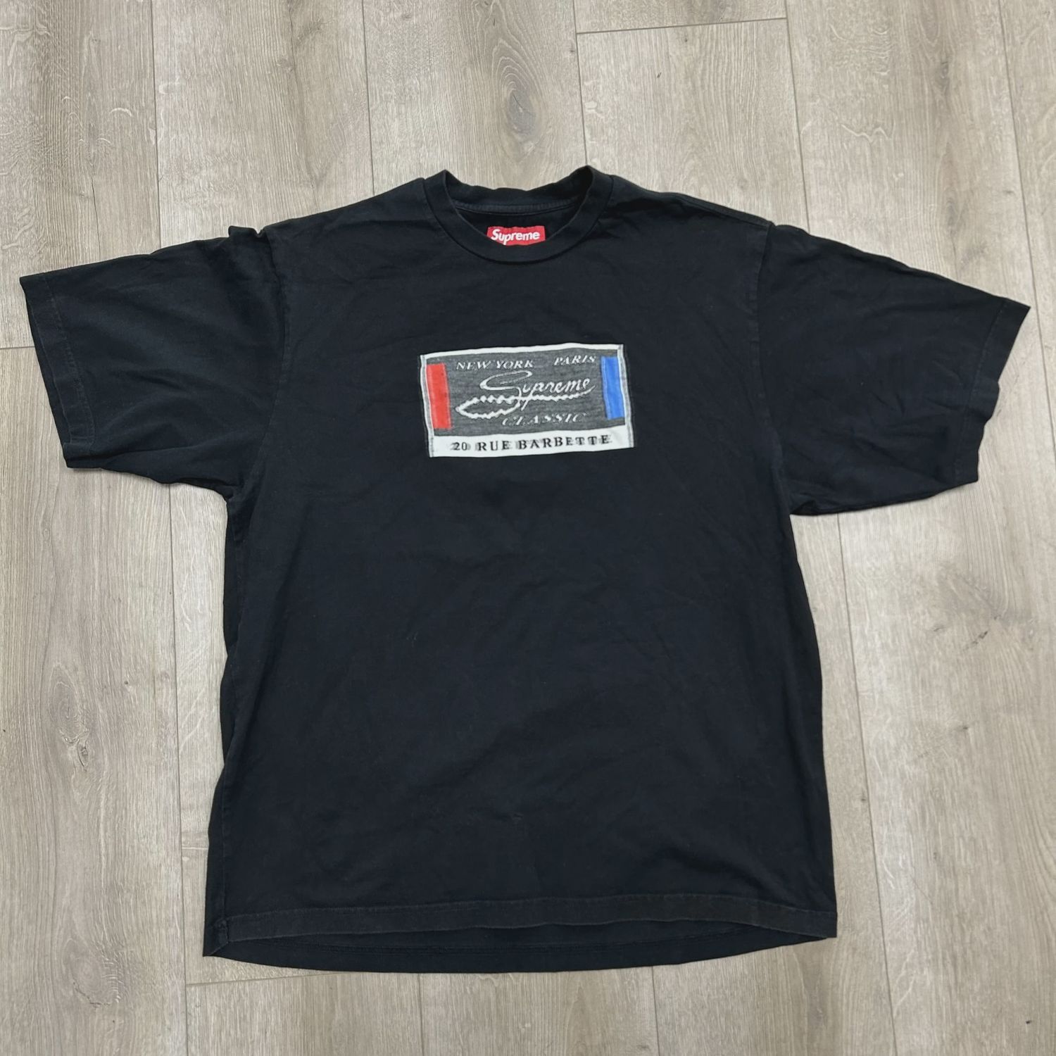 SS24 Supreme Intarsia Label S/S Top Black • Pre-Owned [4352]