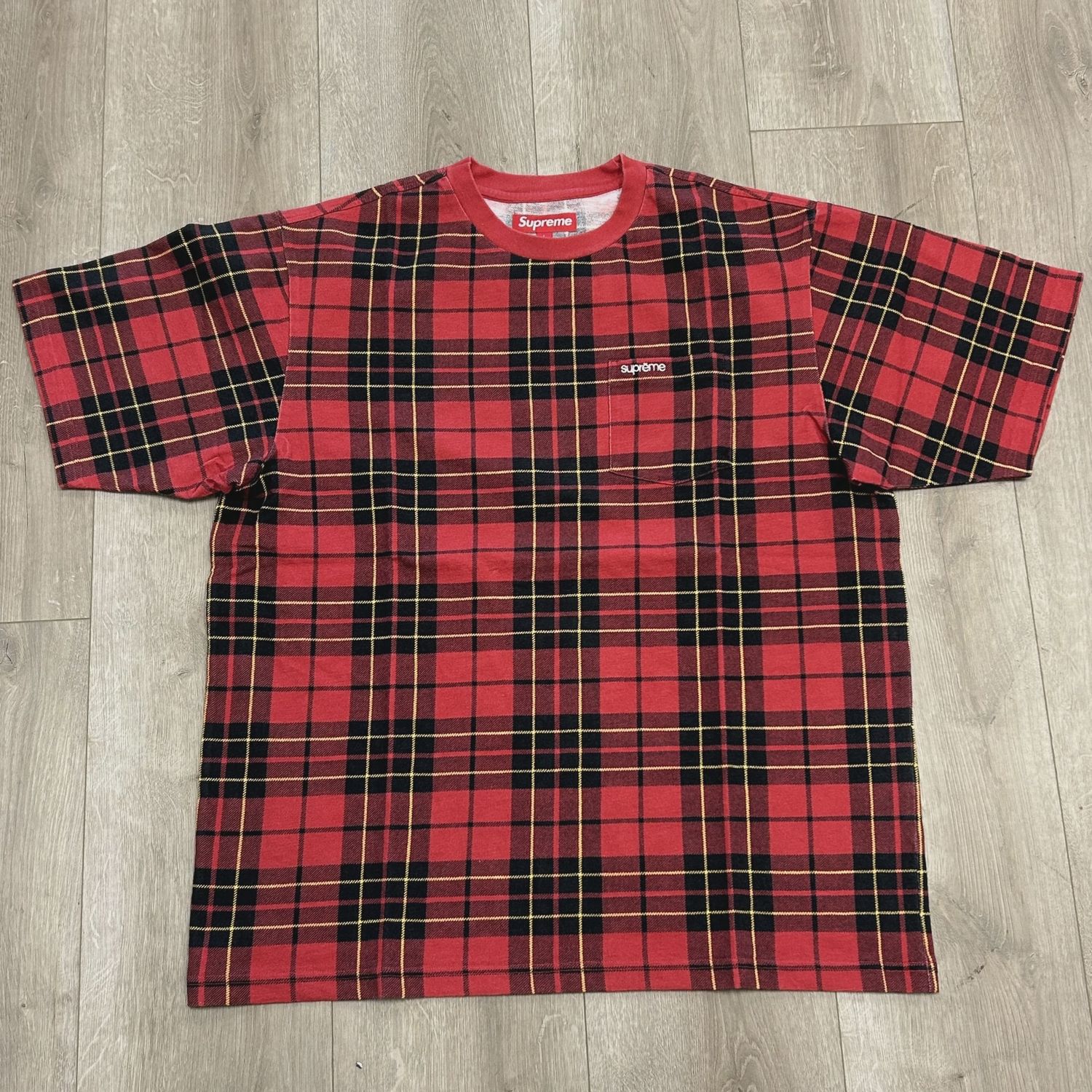 Supreme S/S Plaid Pocket Tee (FW23) • Brand New [2891]