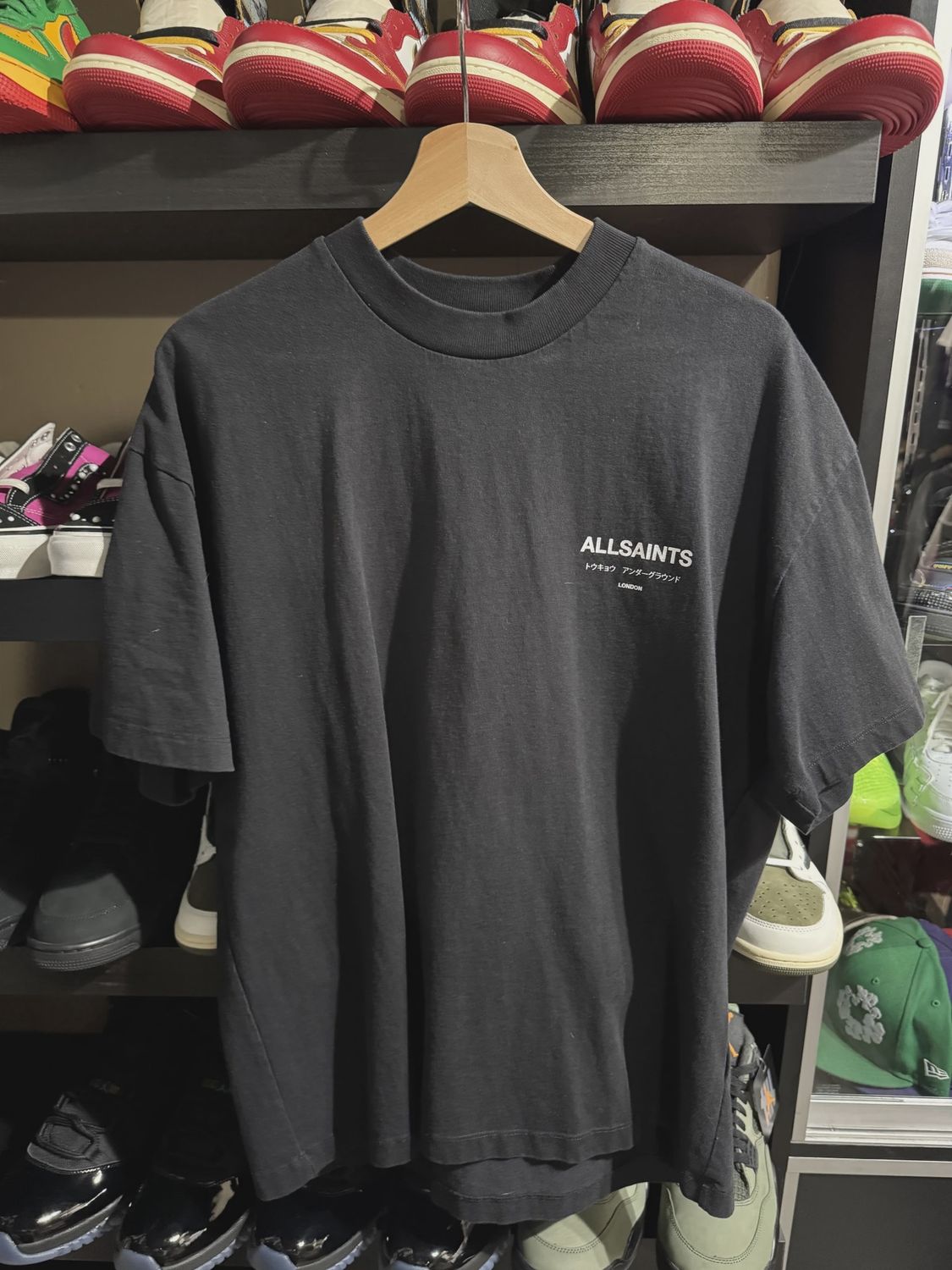 All Saints Logo Classic Black Tee • Pre-Owned [7297]