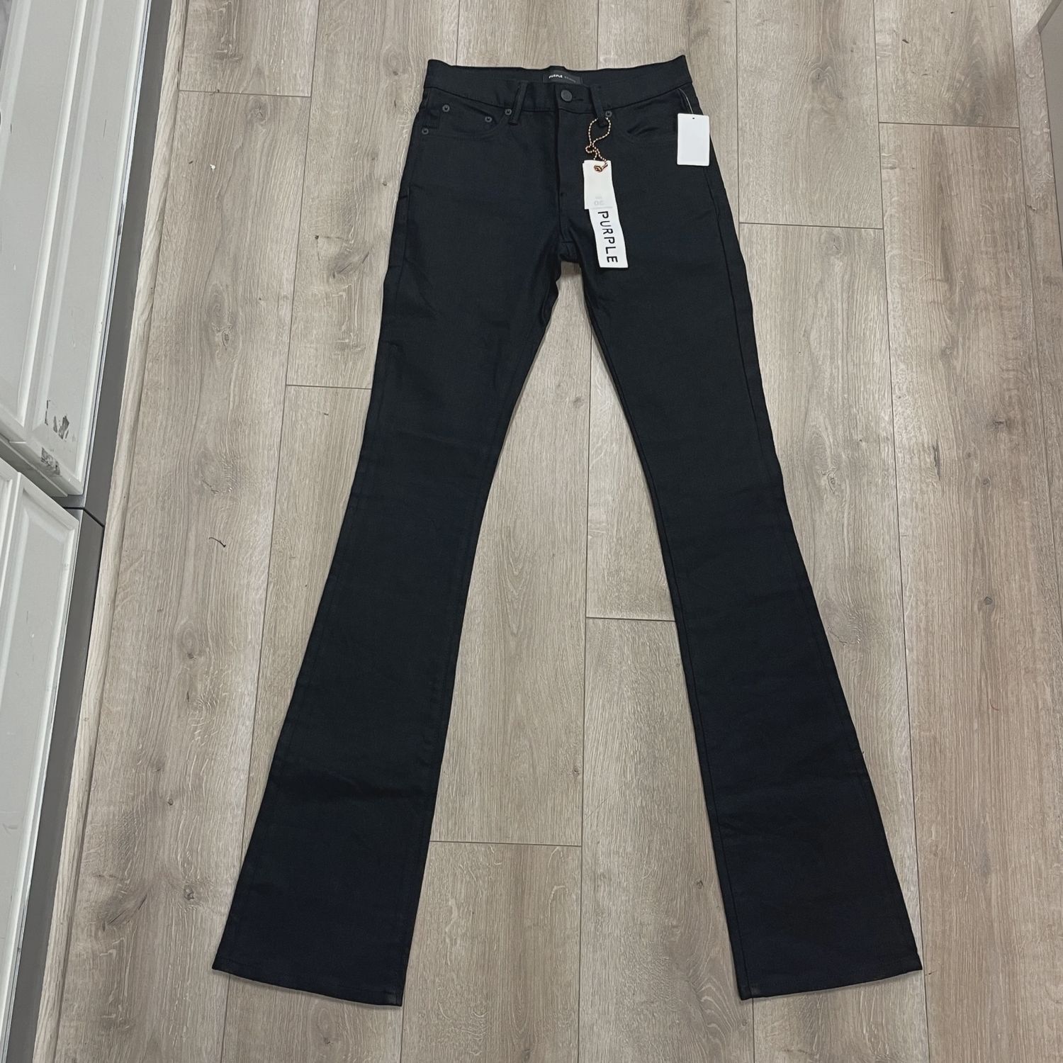Purple Brand Super Stack Skinny Flare Jeans in black. • Brand New [5784]