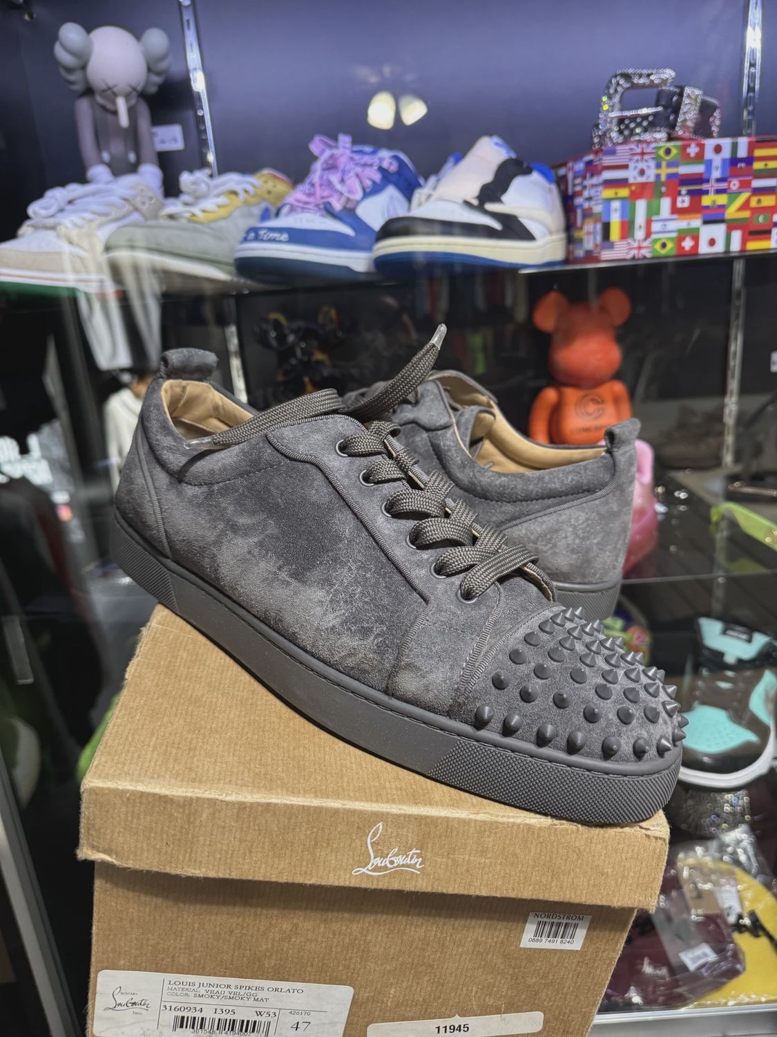 Christian Louboutin Junior Spikes Grey • Pre-Owned [0046]