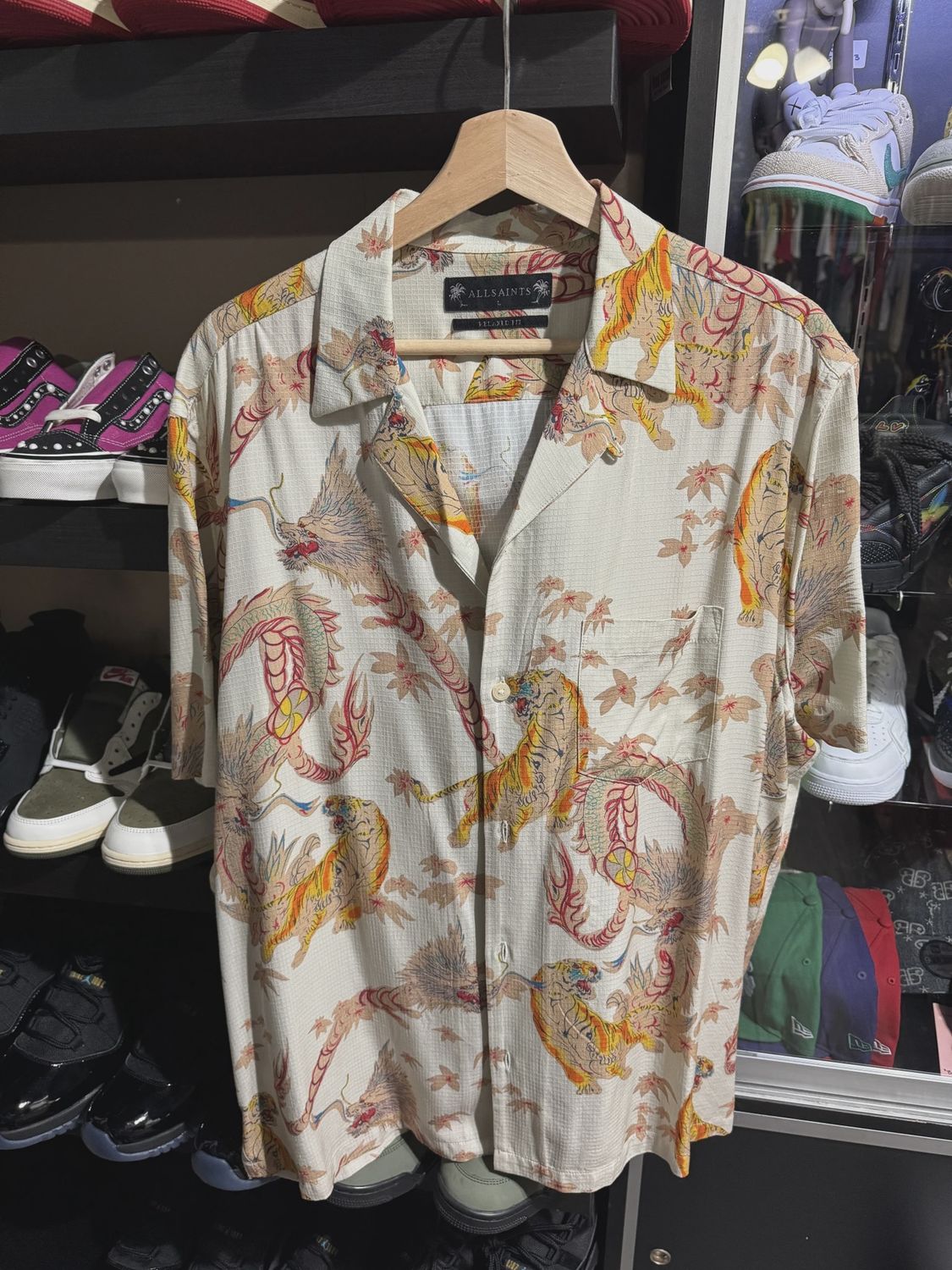All Saints Dragon Print Button Up • Pre-Owned [0247]