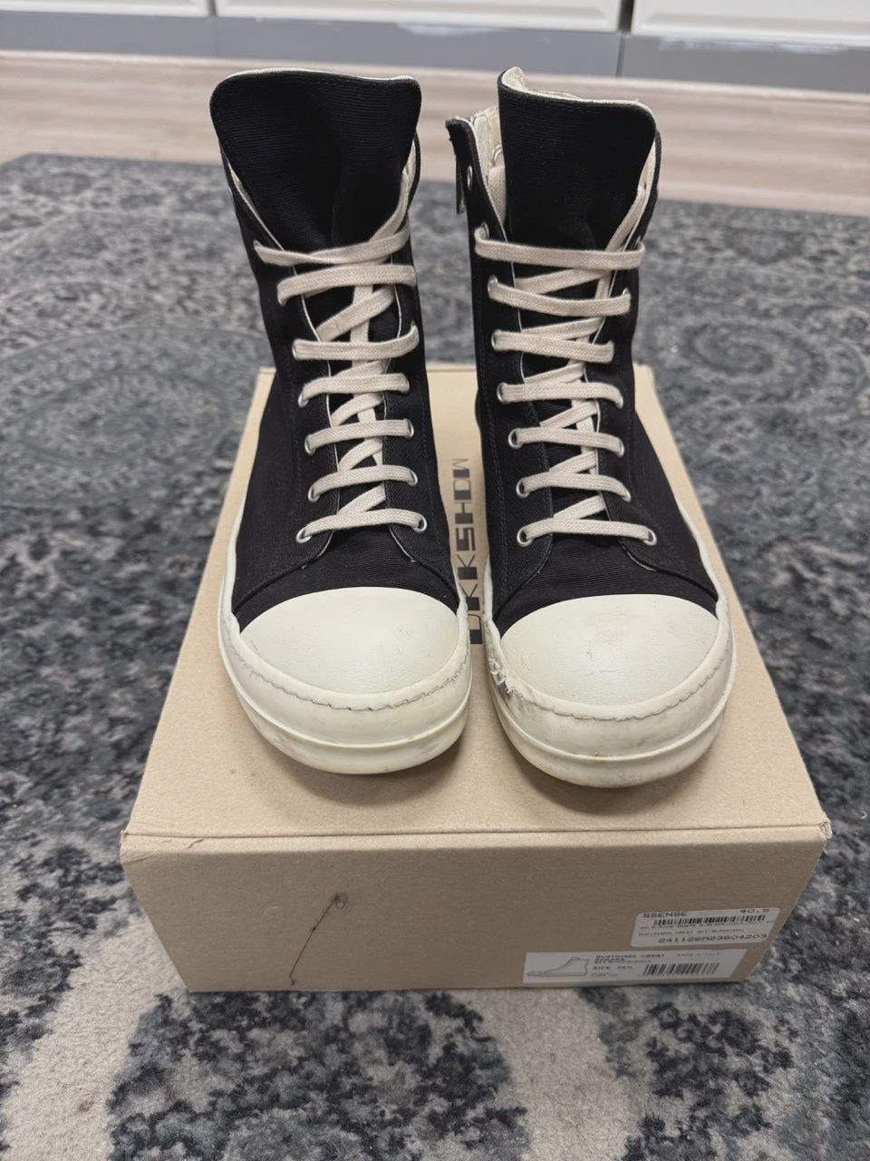 Rick Owens DRKSHDW High Top Black Milk • Pre-Owned [2602]