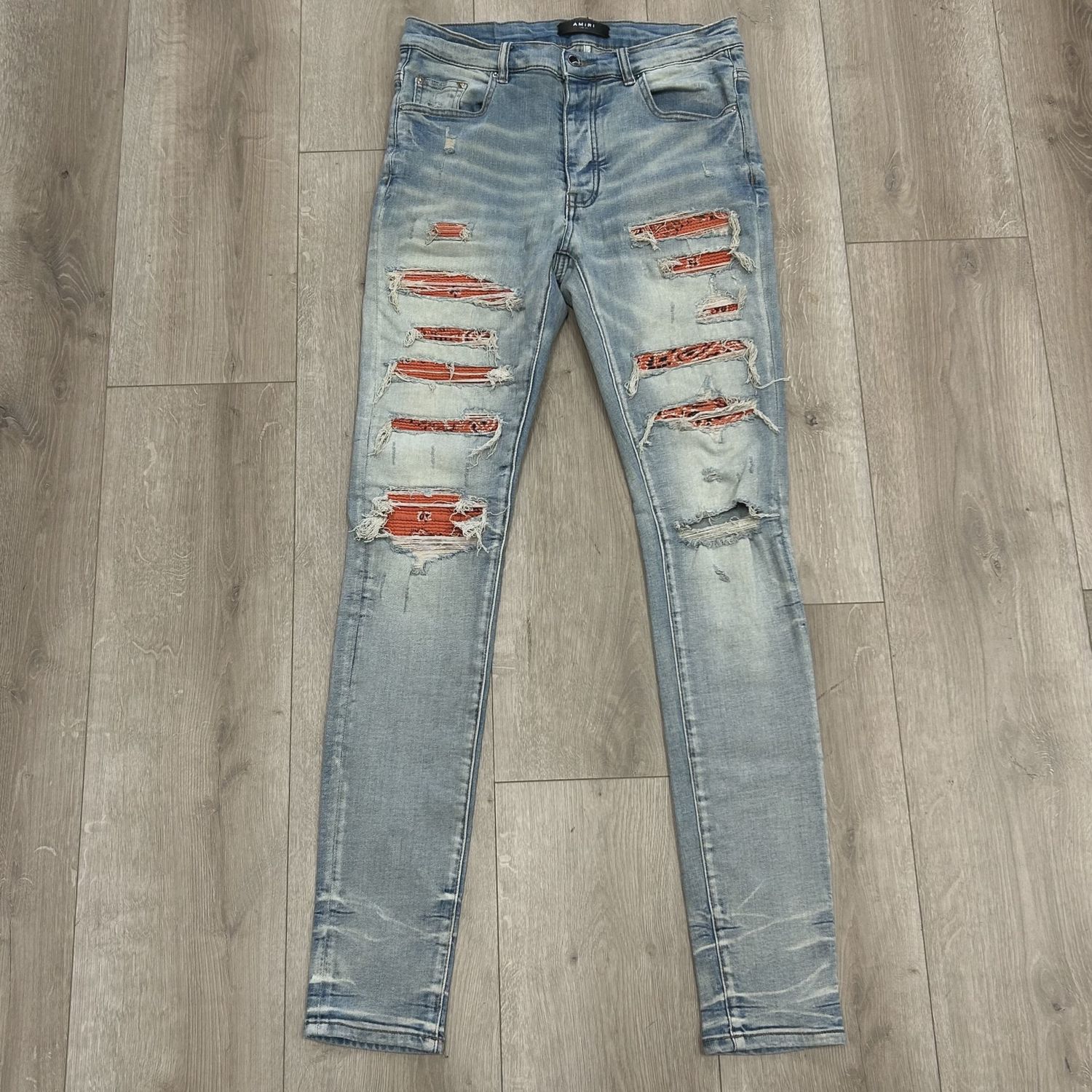 Amiri Jeans Orange Bandana • Pre-Owned [9299]