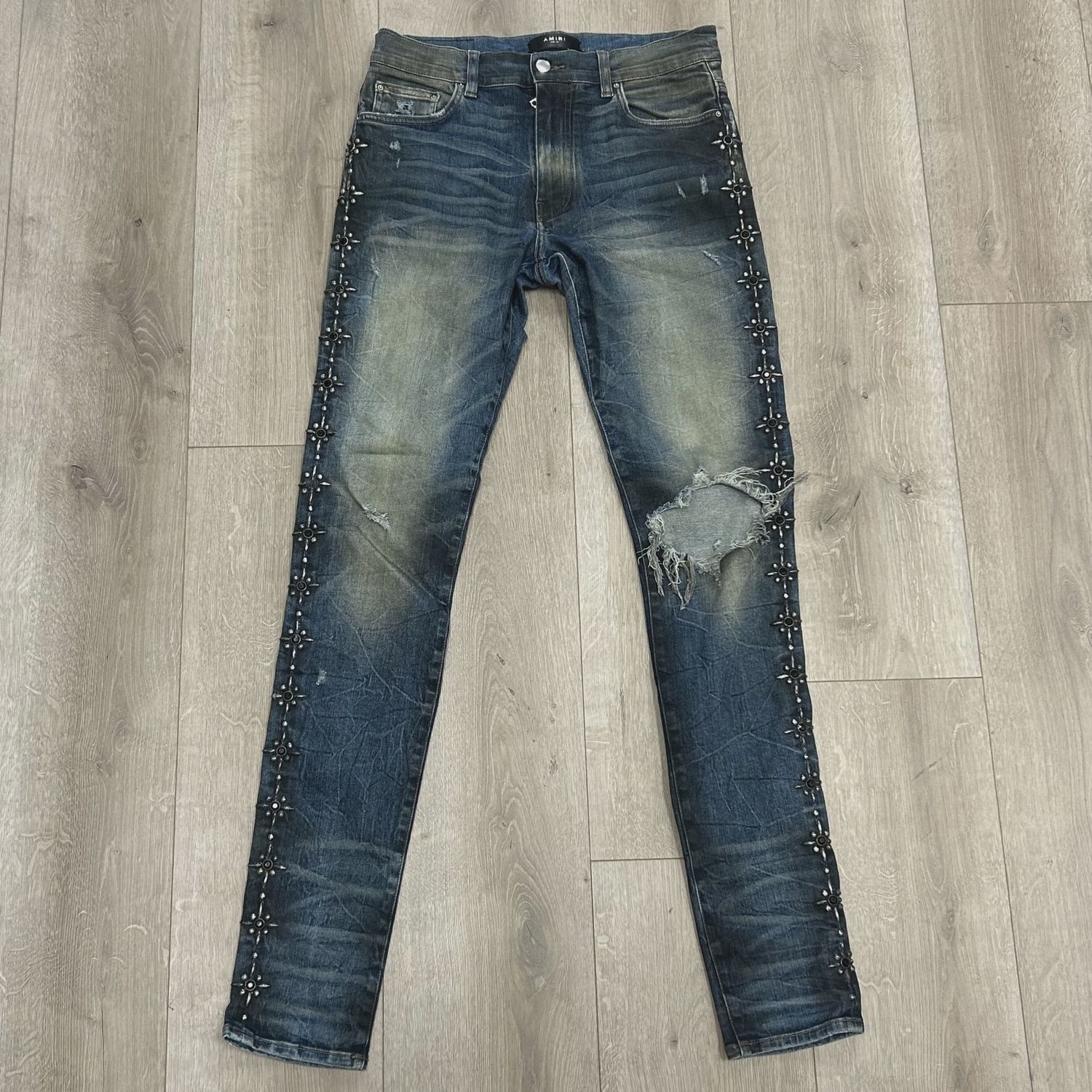 Amiri Skinny Jeans Navy Aura wash • Pre-Owned [5189]