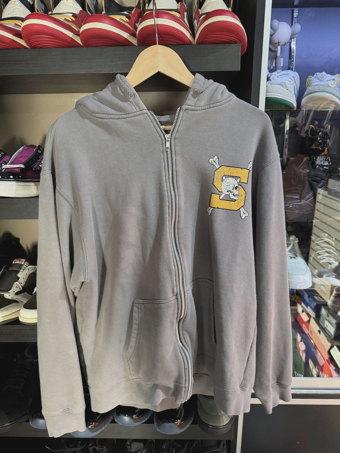 Stussy Vintage Grey Zip Up • Pre-Owned [4876]