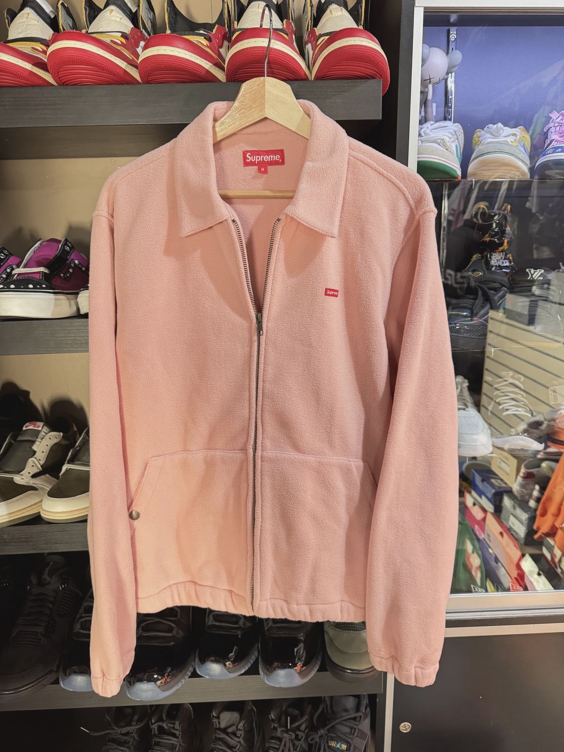 Supreme Polartec Harrington Jacket Pink Zip Up • Pre-Owned [4516]