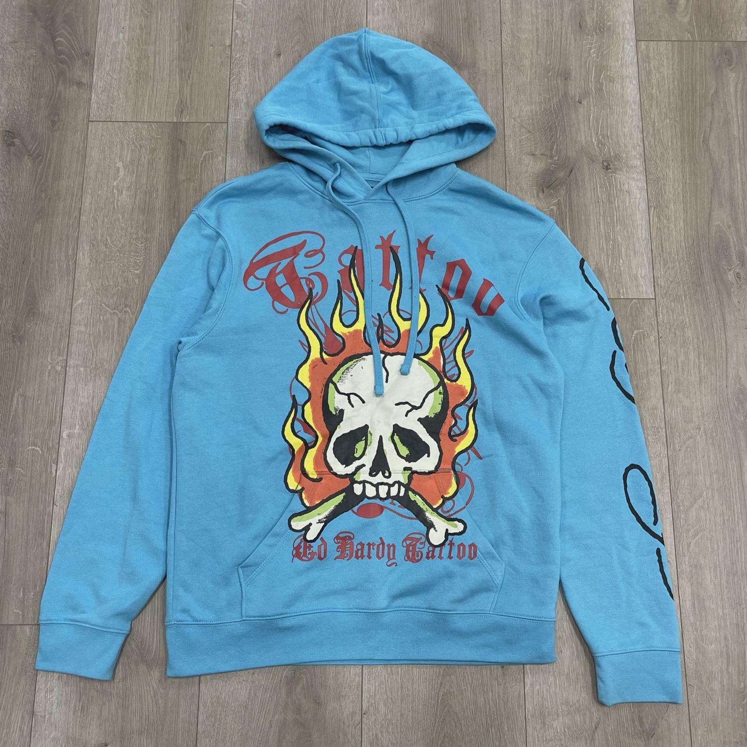 Ed Hardy Flaming Skull Hoodie • Pre-Owned [7772]