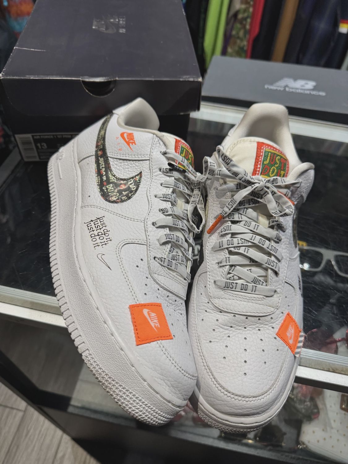 Nike Air Force 1 Low Just Do It Pack White/Black • Pre-Owned [6551]