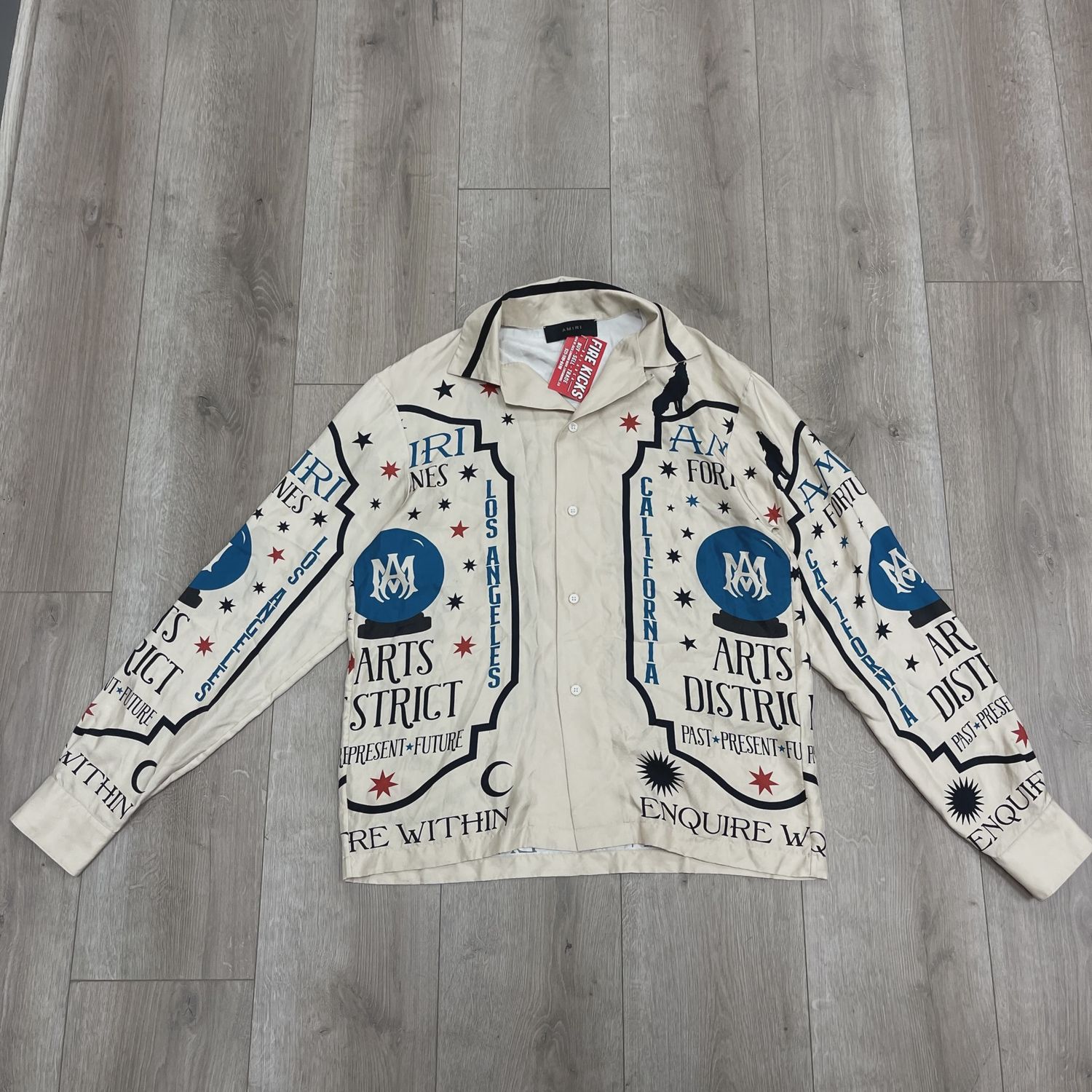 Amiri Fortune Long-Sleeve Bowling Shirt 'Alabaster' • Pre-Owned [3561]