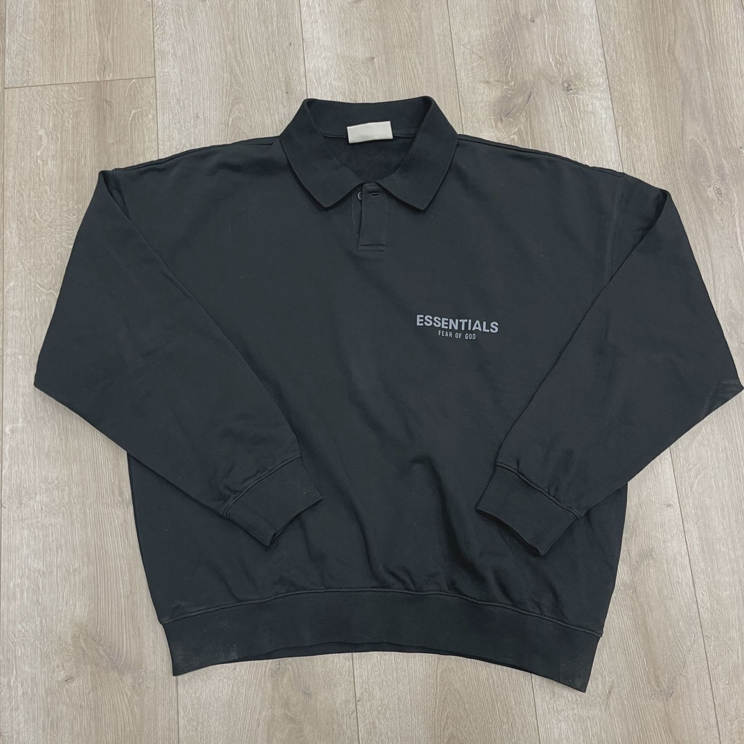 Fear of God Essentials Fleece Polo Black • Brand New [1330]