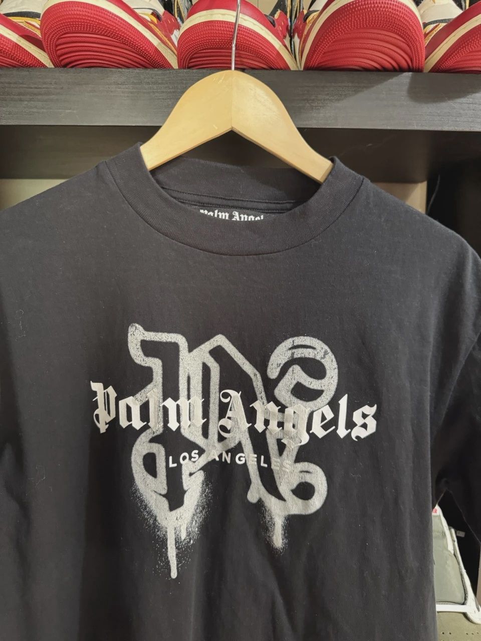 Palm Angels black grafitti Tee Sz S Pre-Owned • Pre-Owned [4881]