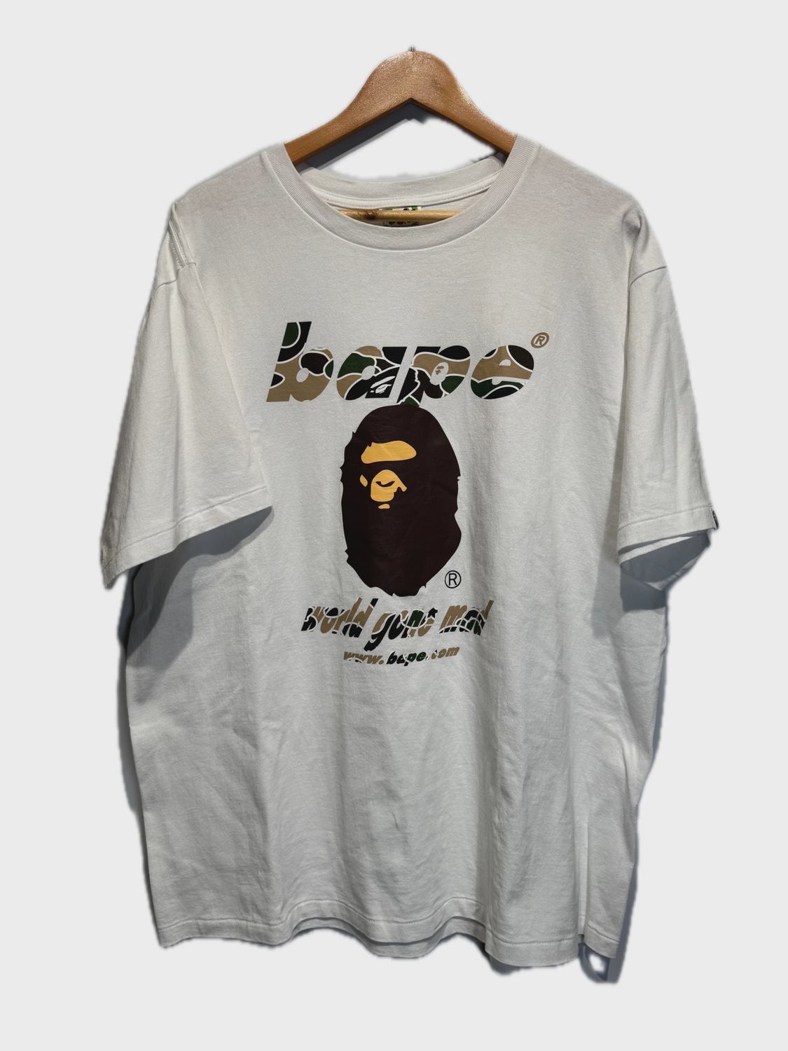 Bape Woodland Camo WGM Ape Head Tee White size XXL • Pre-Owned [3675]