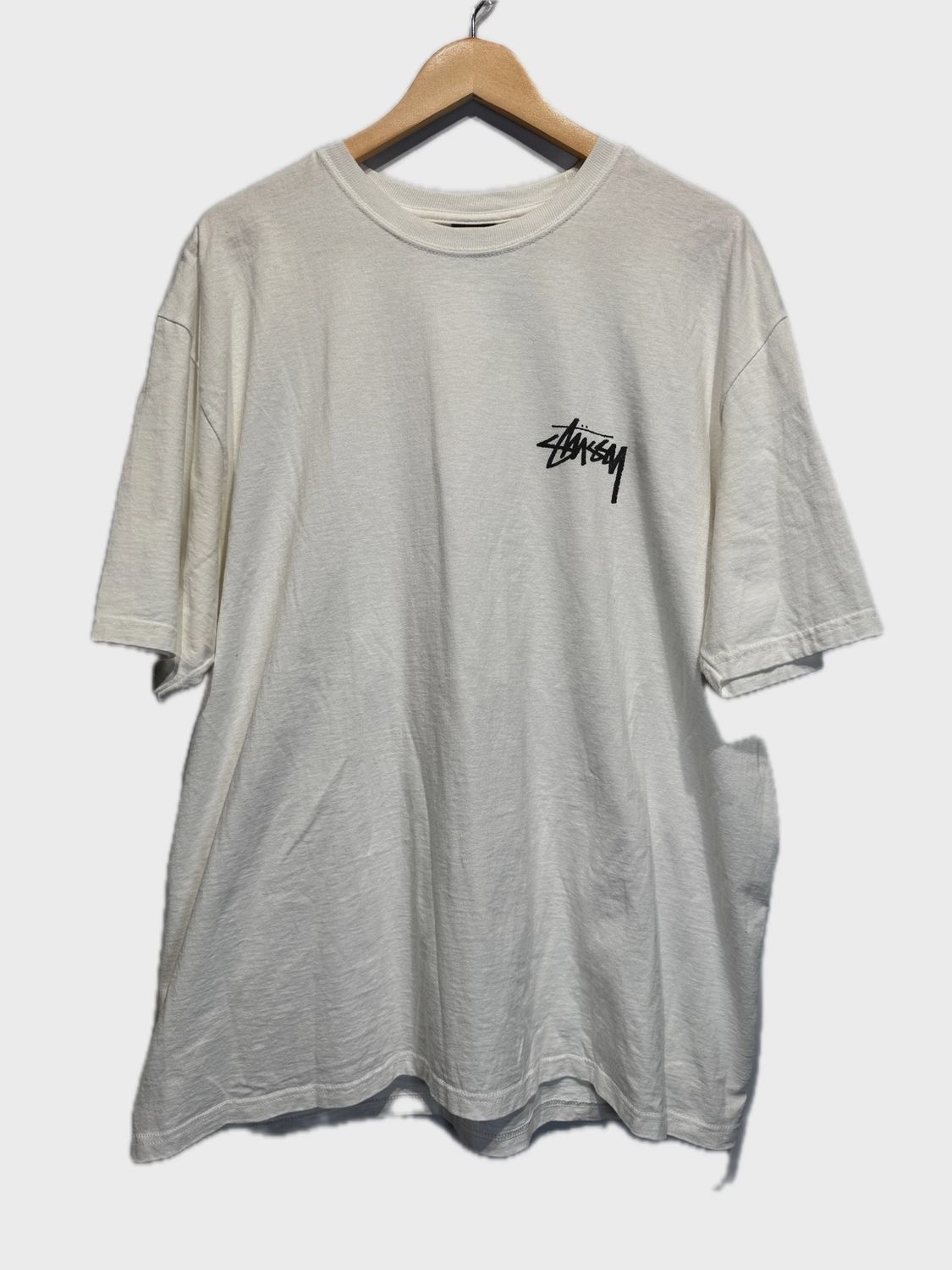 Stussy Plush Tee 8 Ball White size XL • Pre-Owned [0355]
