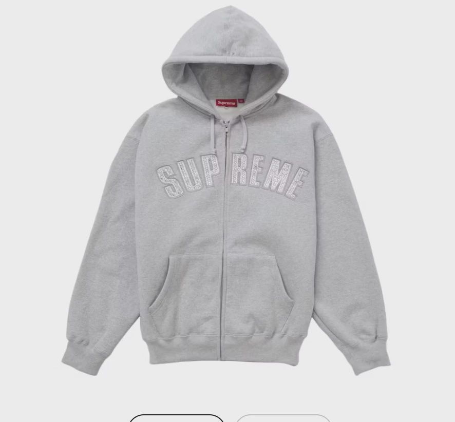 Supreme b.b. Simon Zip Up Hooded Sweatshirt Heather Grey • Pre-Owned [3233]